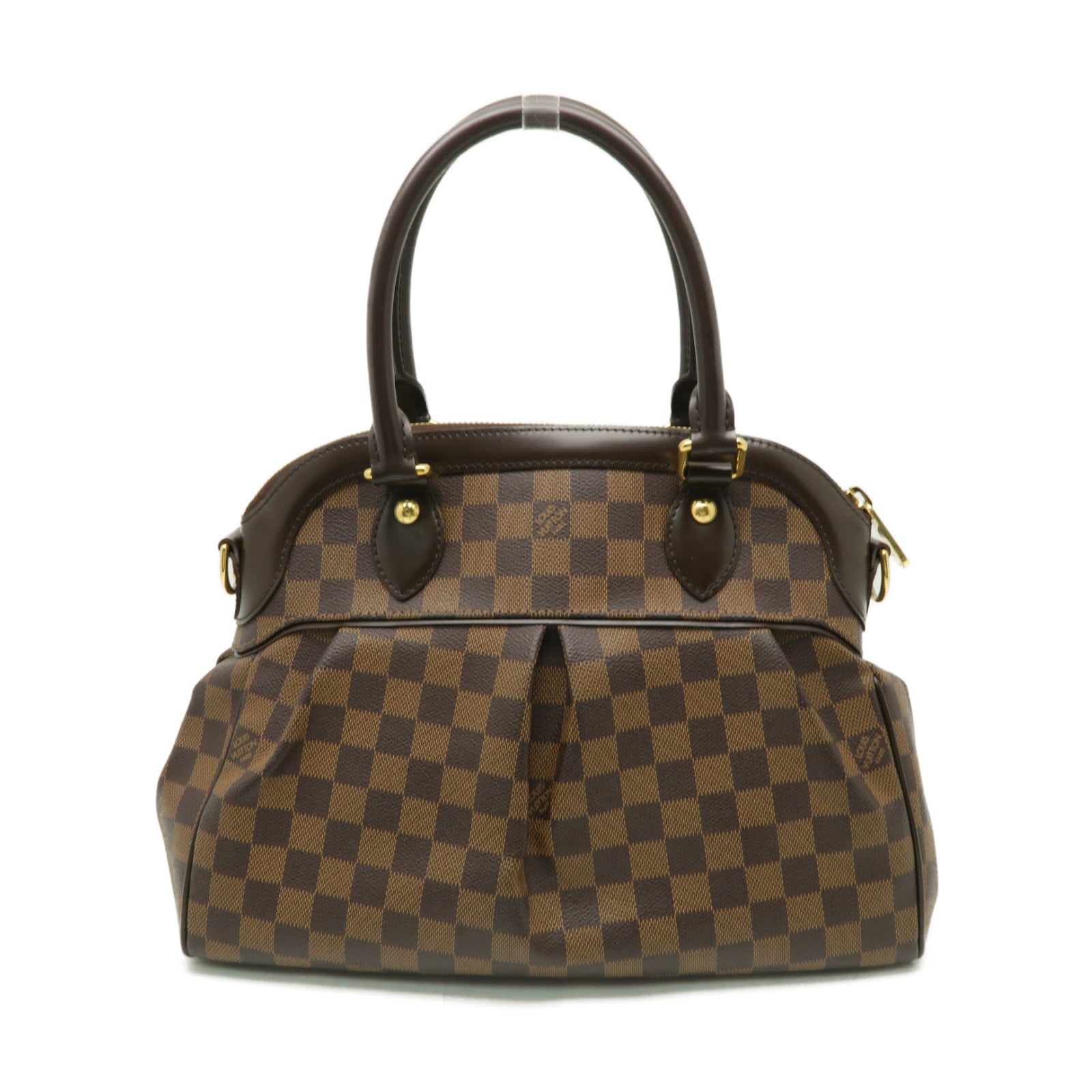 LOUIS VUITTON Damier Trevi PM金扣手挽肩背兩用袋啡色