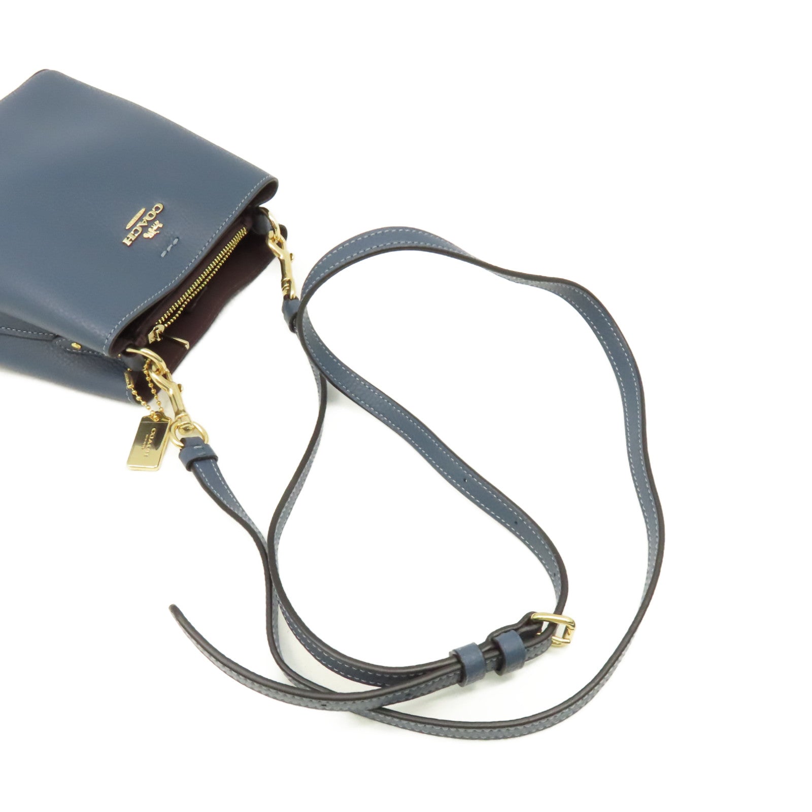 COACH 牛皮皮革Shoulder Bag肩背袋藍色