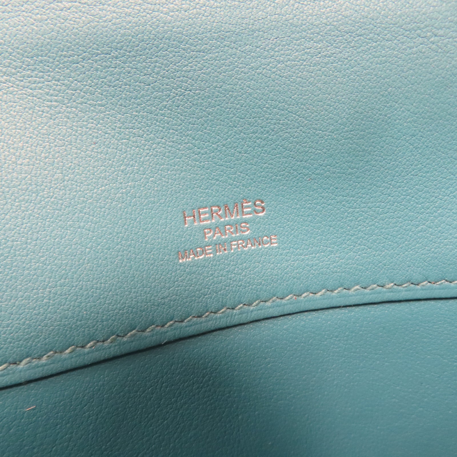 HERMES Swift皮革Kelly Cut金扣手挽袋Blue Paon藍色