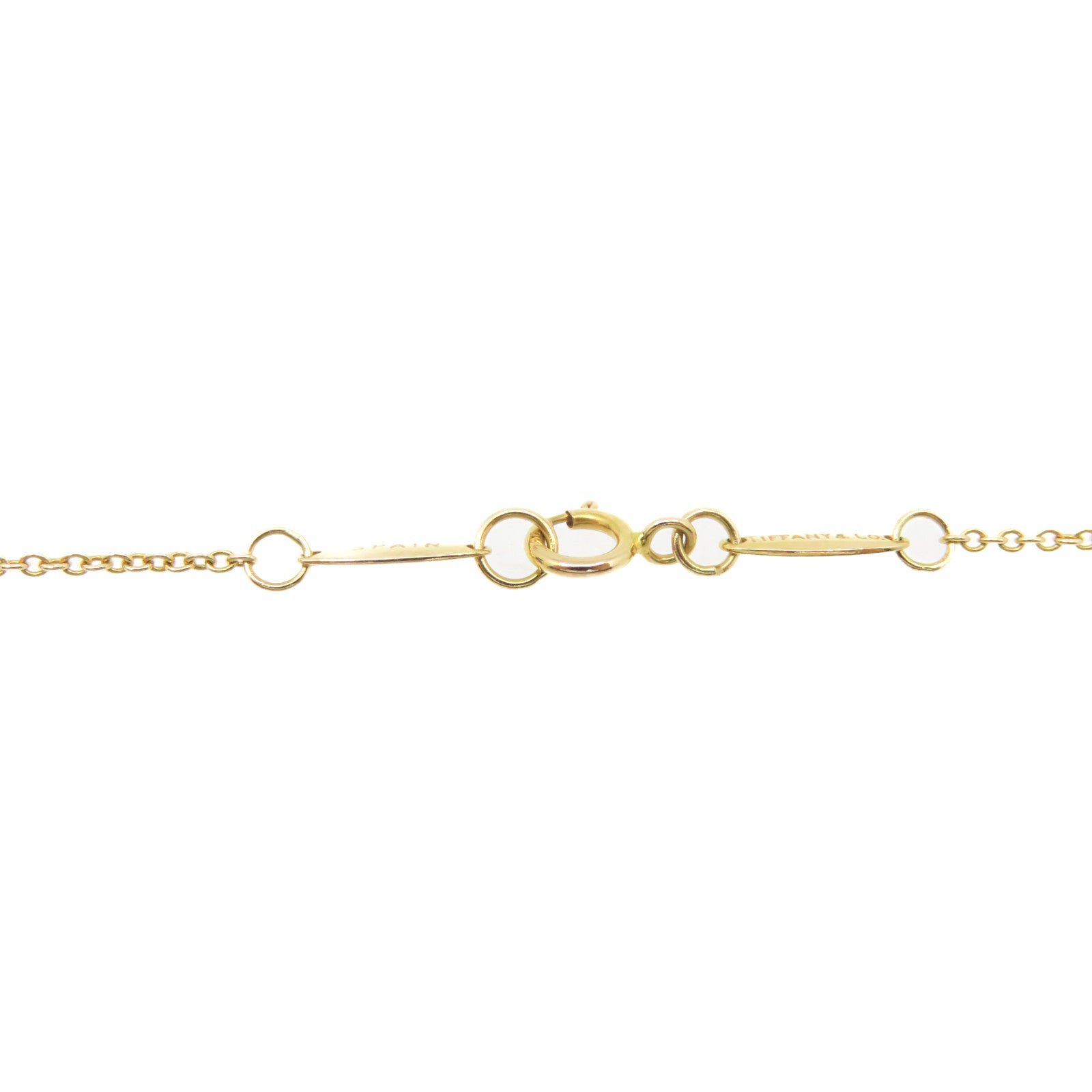 TIFFANY&amp;CO 18K Rose Gold/Diamond By the Yard Necklace