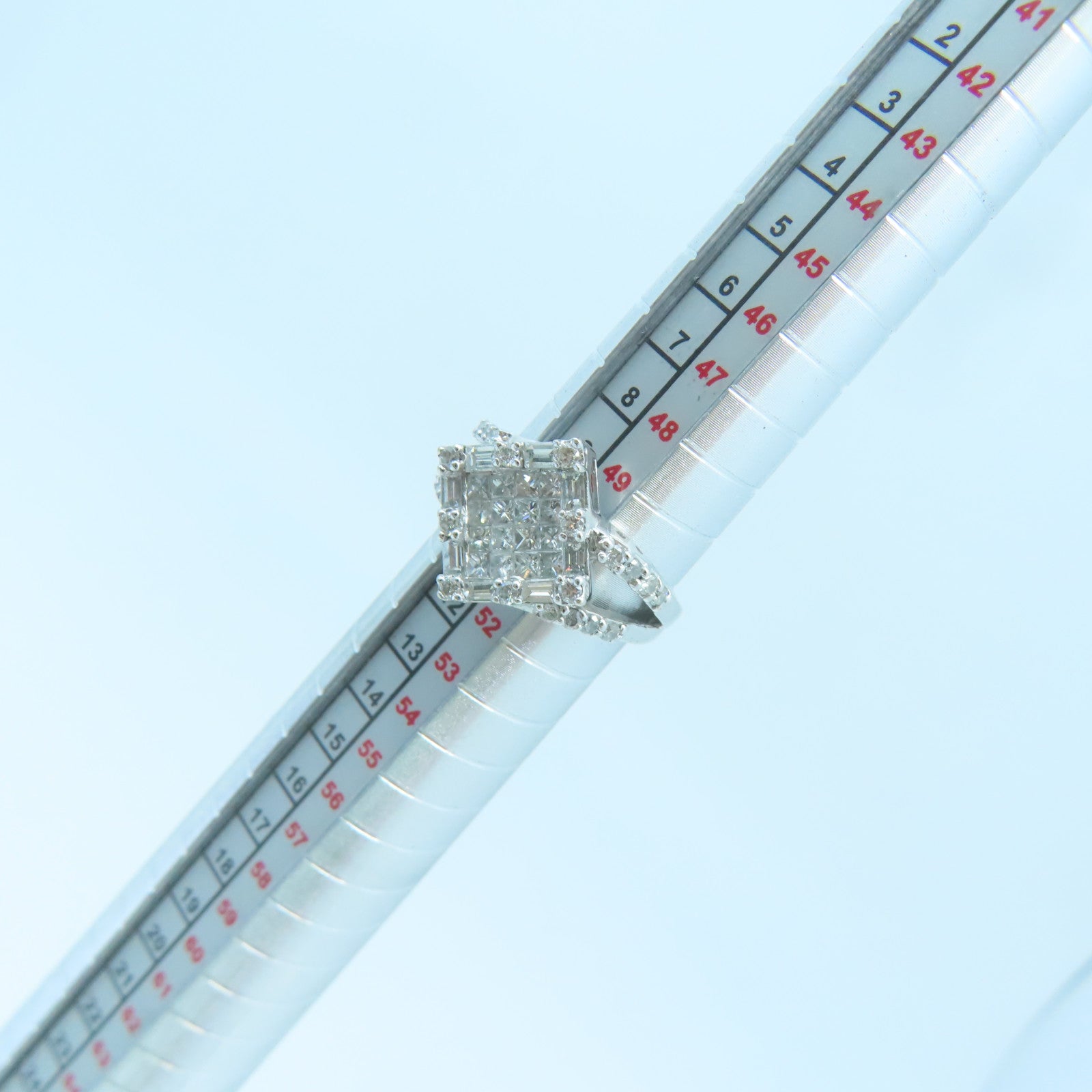 JEWELRY 18K White Gold Diamond Ring US#5.75
