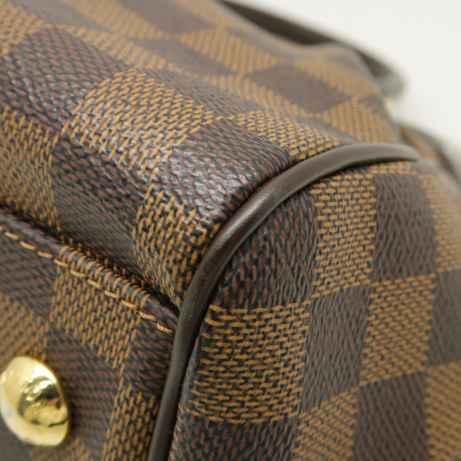 LOUIS VUITTON Damier Trevi PM金扣手挽肩背兩用袋啡色