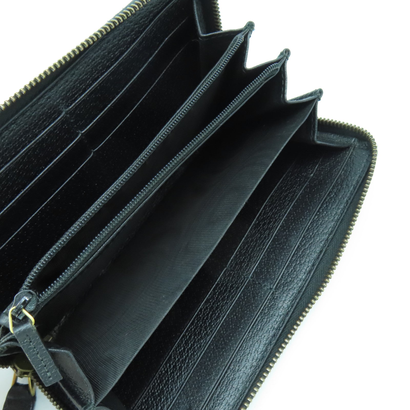 GUCCI 牛皮皮革Long Wallet金扣長錢包黑色
