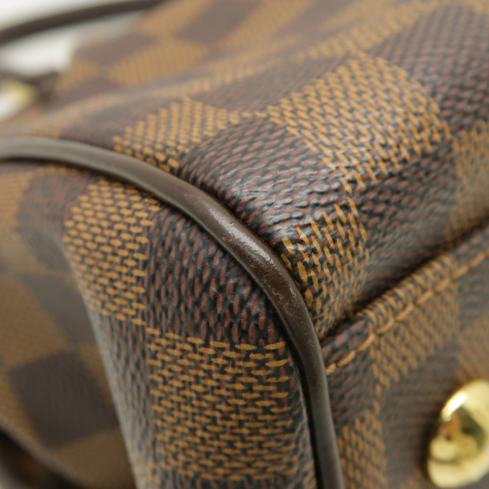LOUIS VUITTON Damier Trevi PM金扣手挽肩背兩用袋啡色