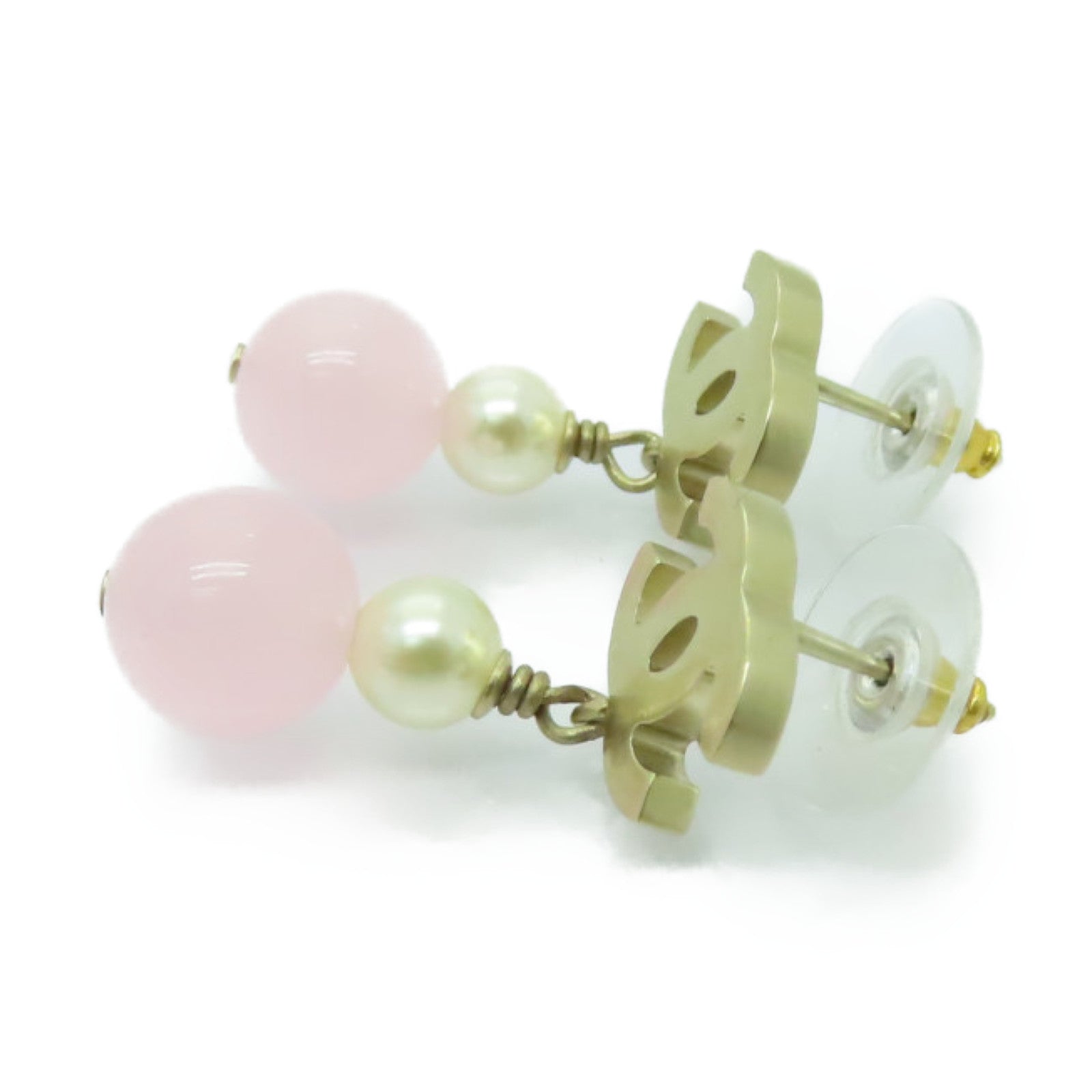 CHANEL PVC/金屬Earrings耳環白色/金色/粉紅色