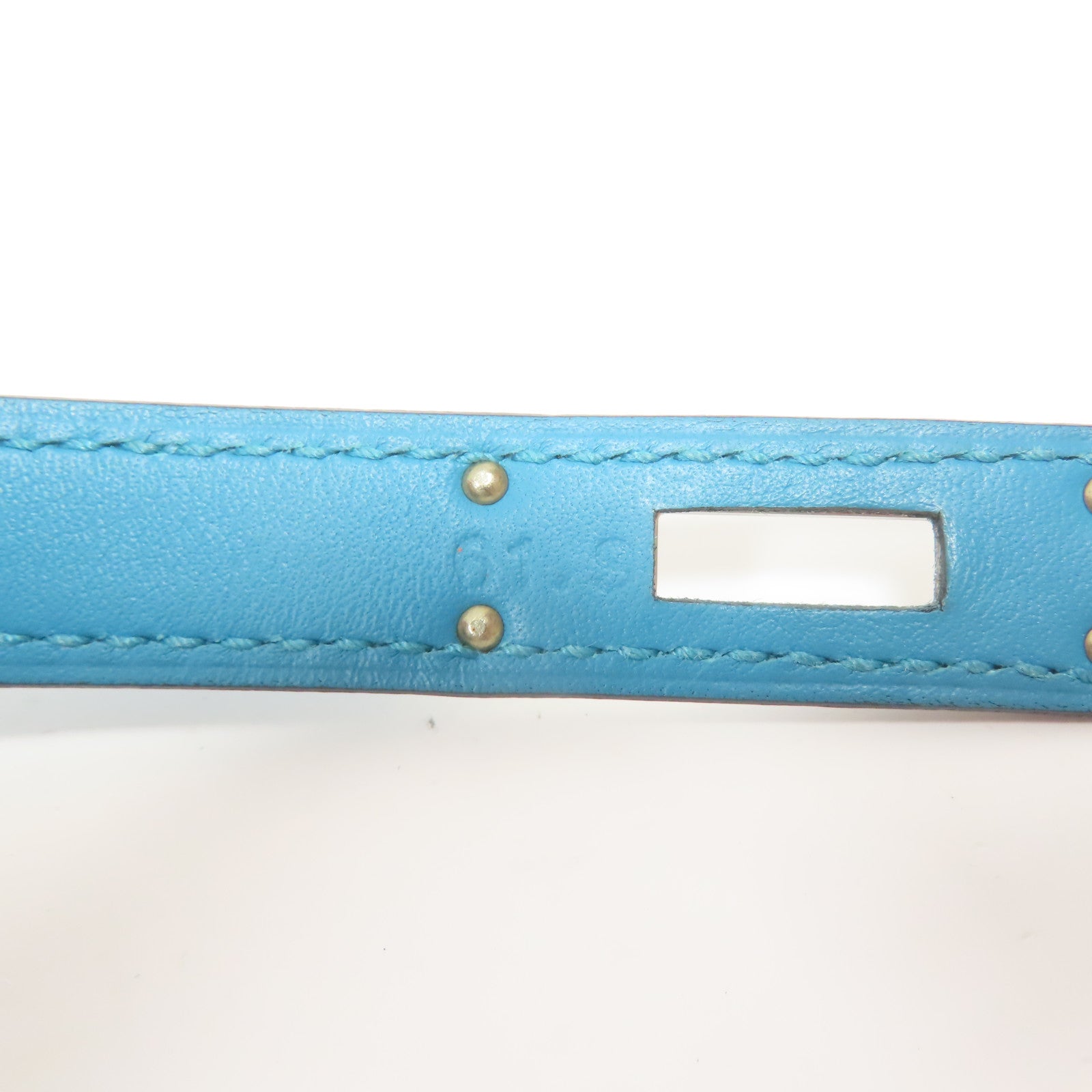 HERMES Swift皮革Kelly Cut金扣手挽袋Blue Paon藍色