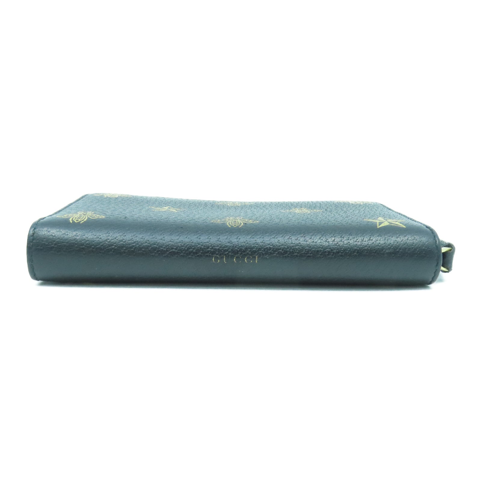 GUCCI 牛皮皮革Long Wallet金扣長錢包黑色