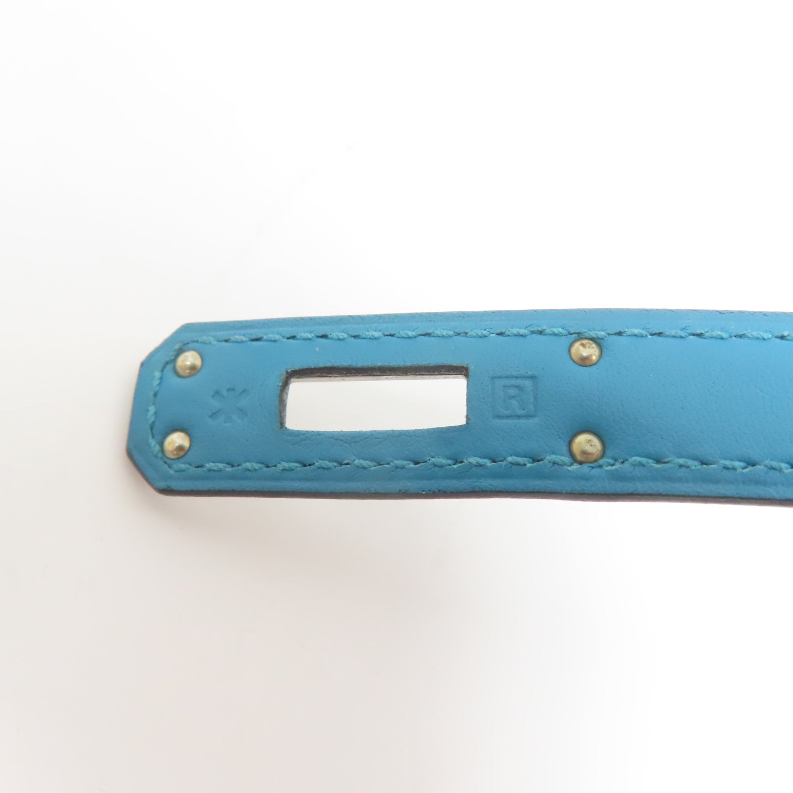 HERMES Swift皮革Kelly Cut金扣手挽袋Blue Paon藍色