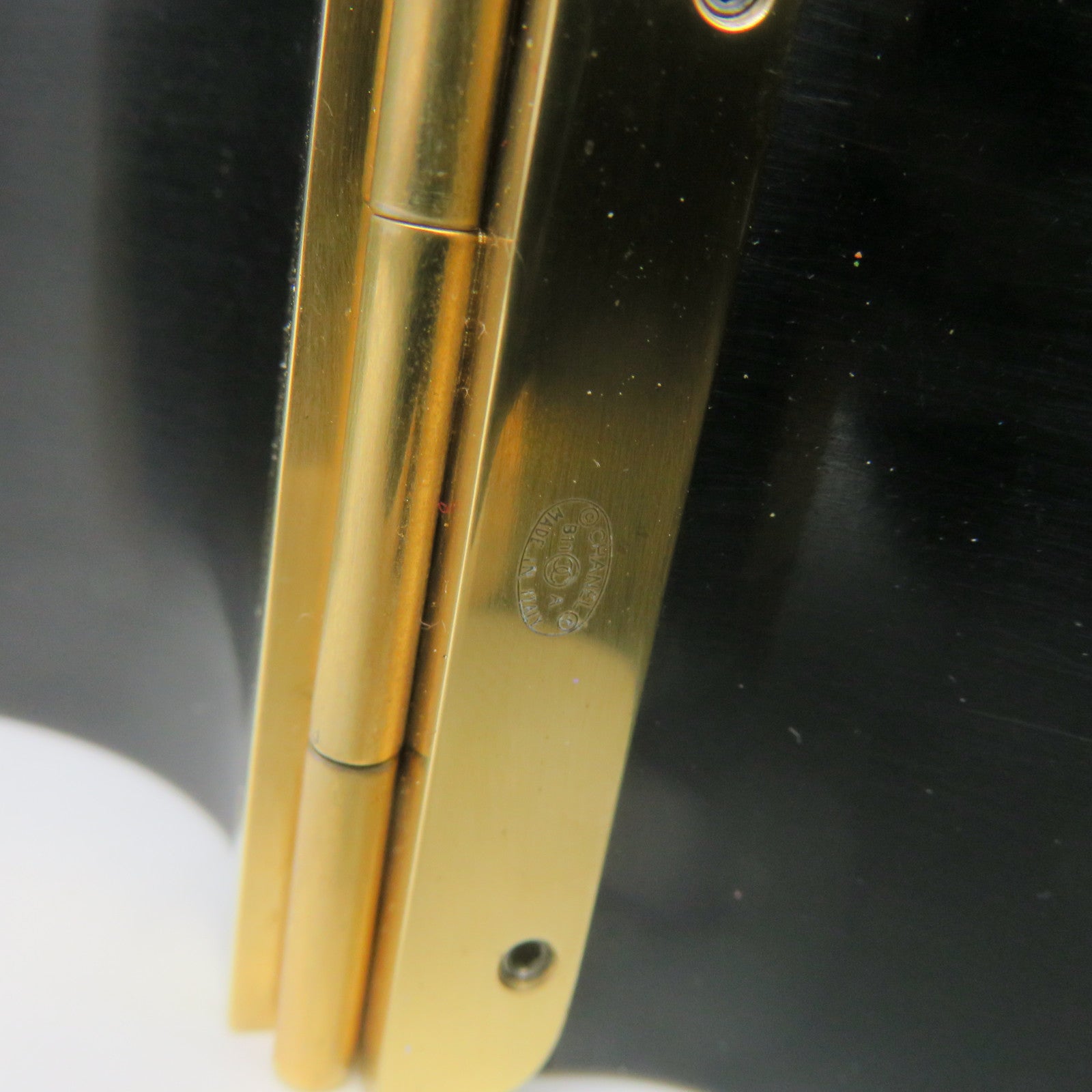 CHANEL Metal/PVC Banlge Bracelet Black/Gold