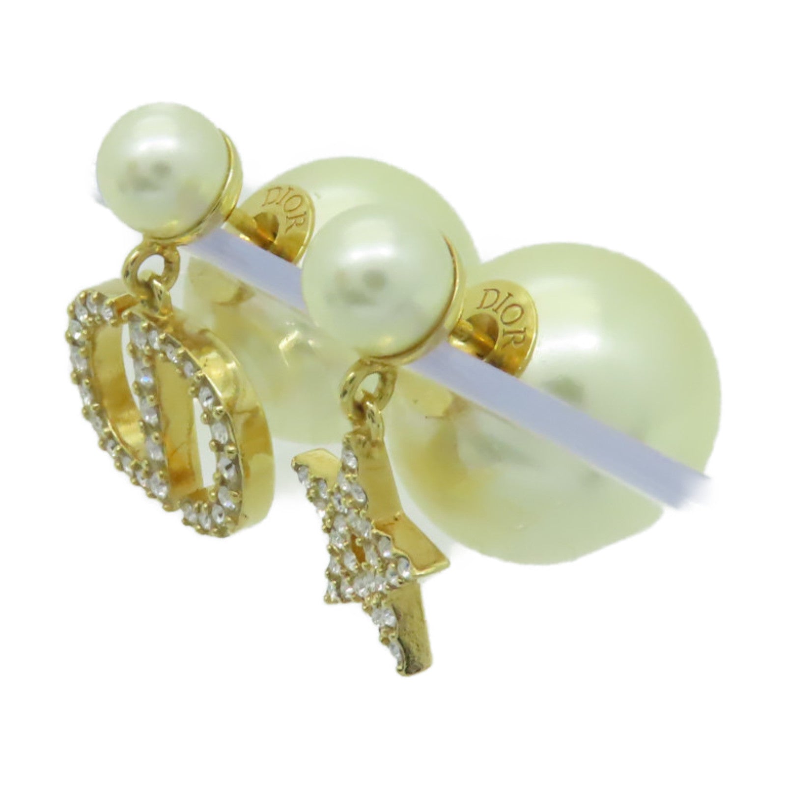 Dior PVC/金屬Earrings耳環白色/金色