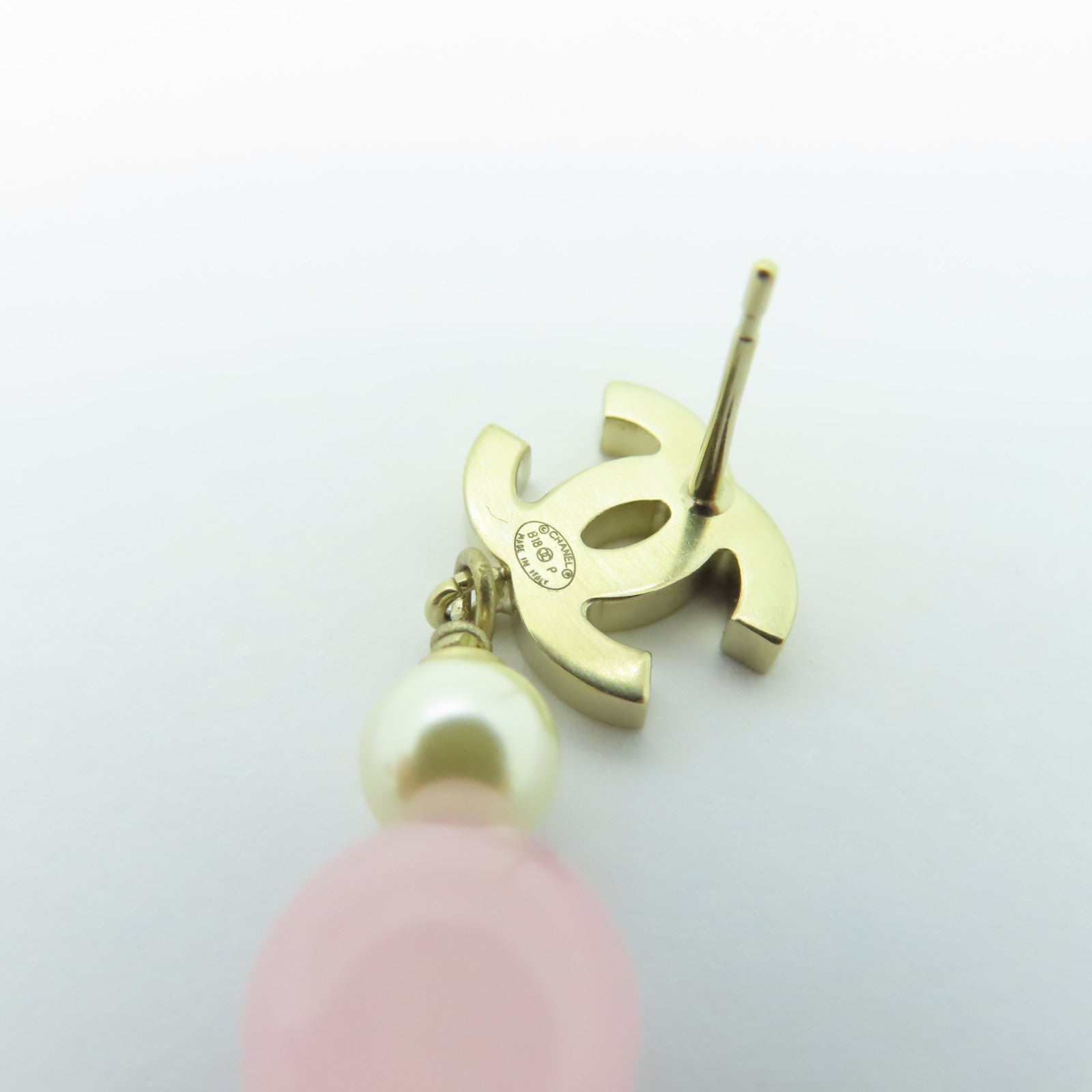 CHANEL PVC/金屬Earrings耳環白色/金色/粉紅色