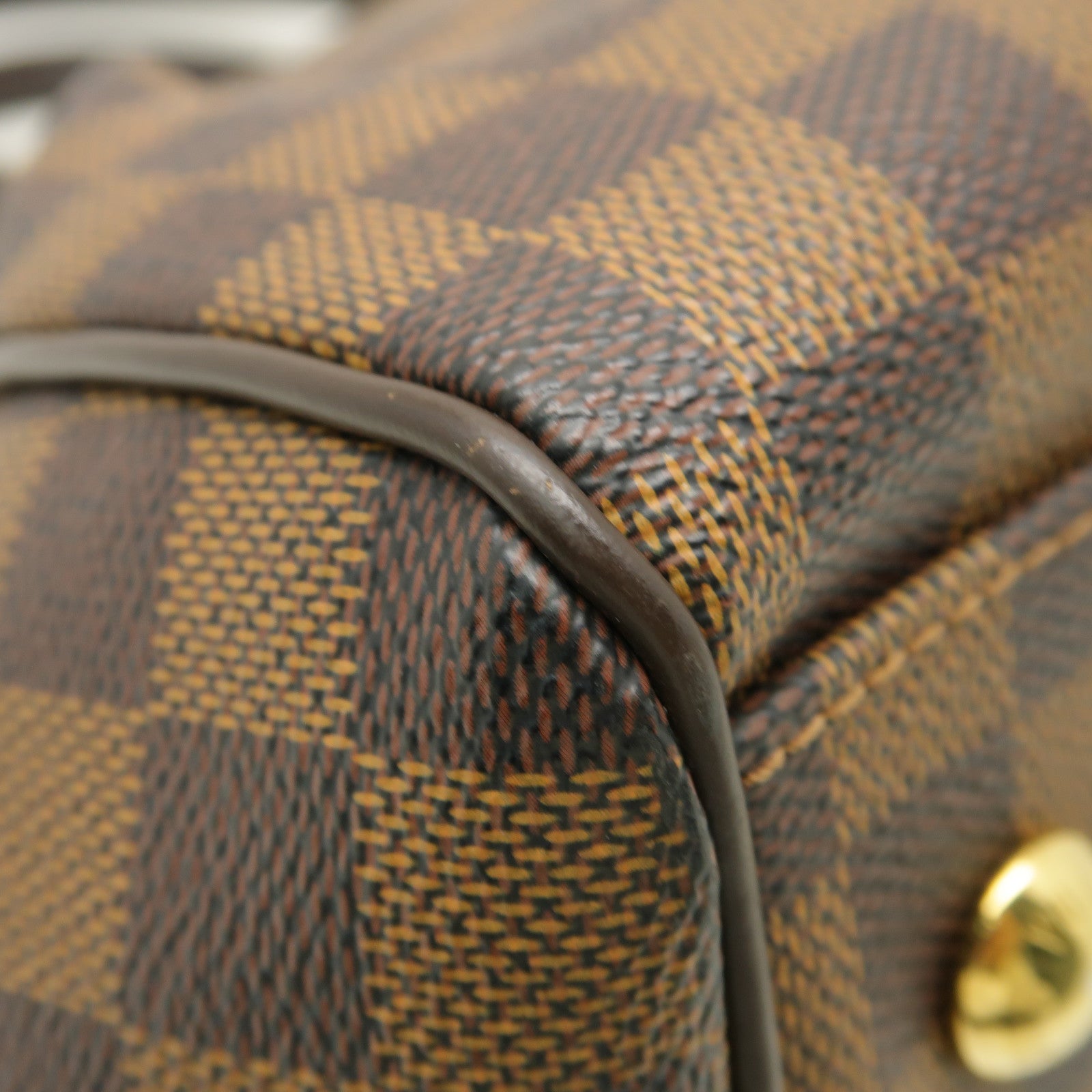LOUIS VUITTON Damier Trevi PM金扣手挽肩背兩用袋啡色