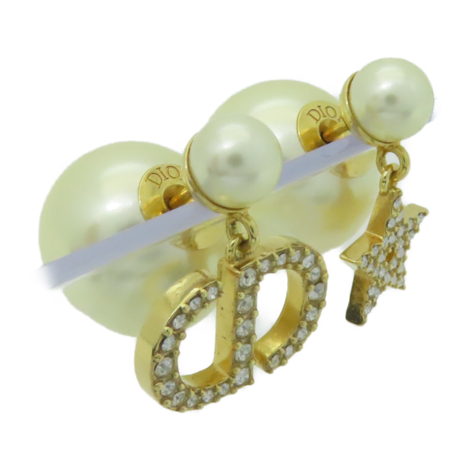 Dior PVC/金屬Earrings耳環白色/金色
