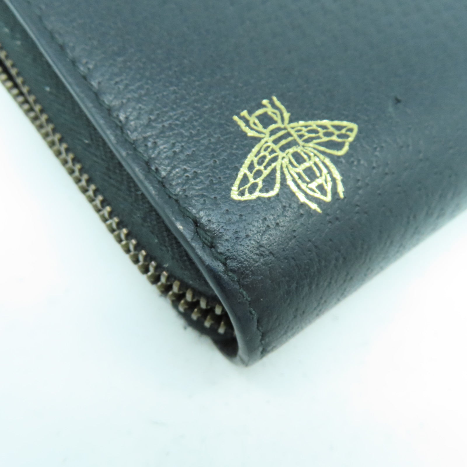 GUCCI 牛皮皮革Long Wallet金扣長錢包黑色