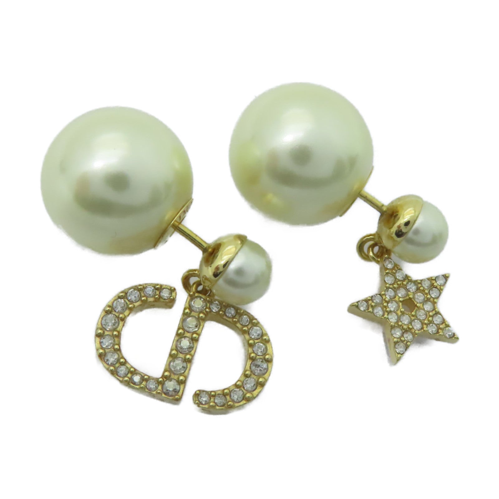 Dior PVC/金屬Earrings耳環白色/金色
