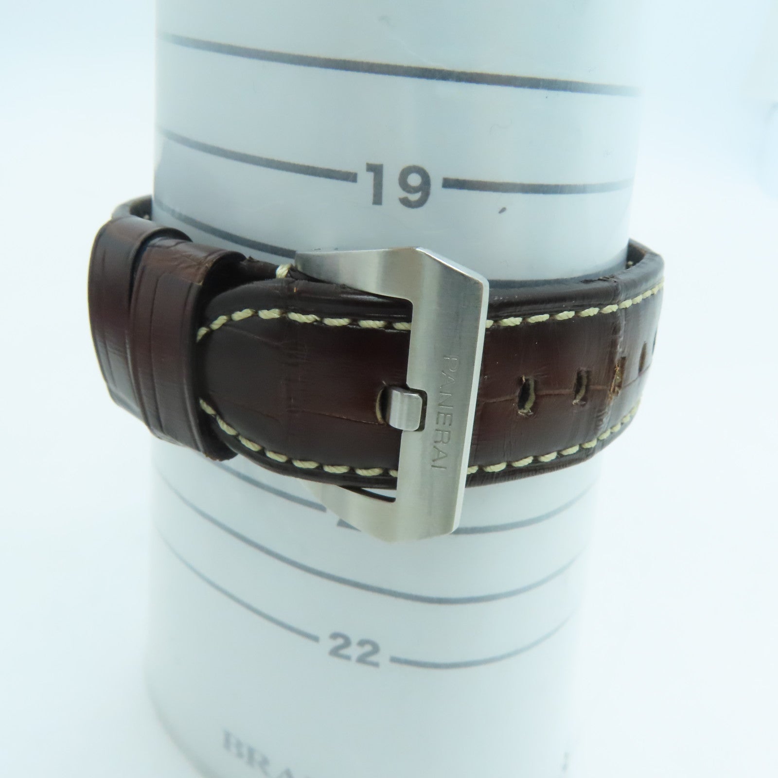 PANERAI Luminor鳄鱼皮革带/不锈钢手表自动机芯啡色