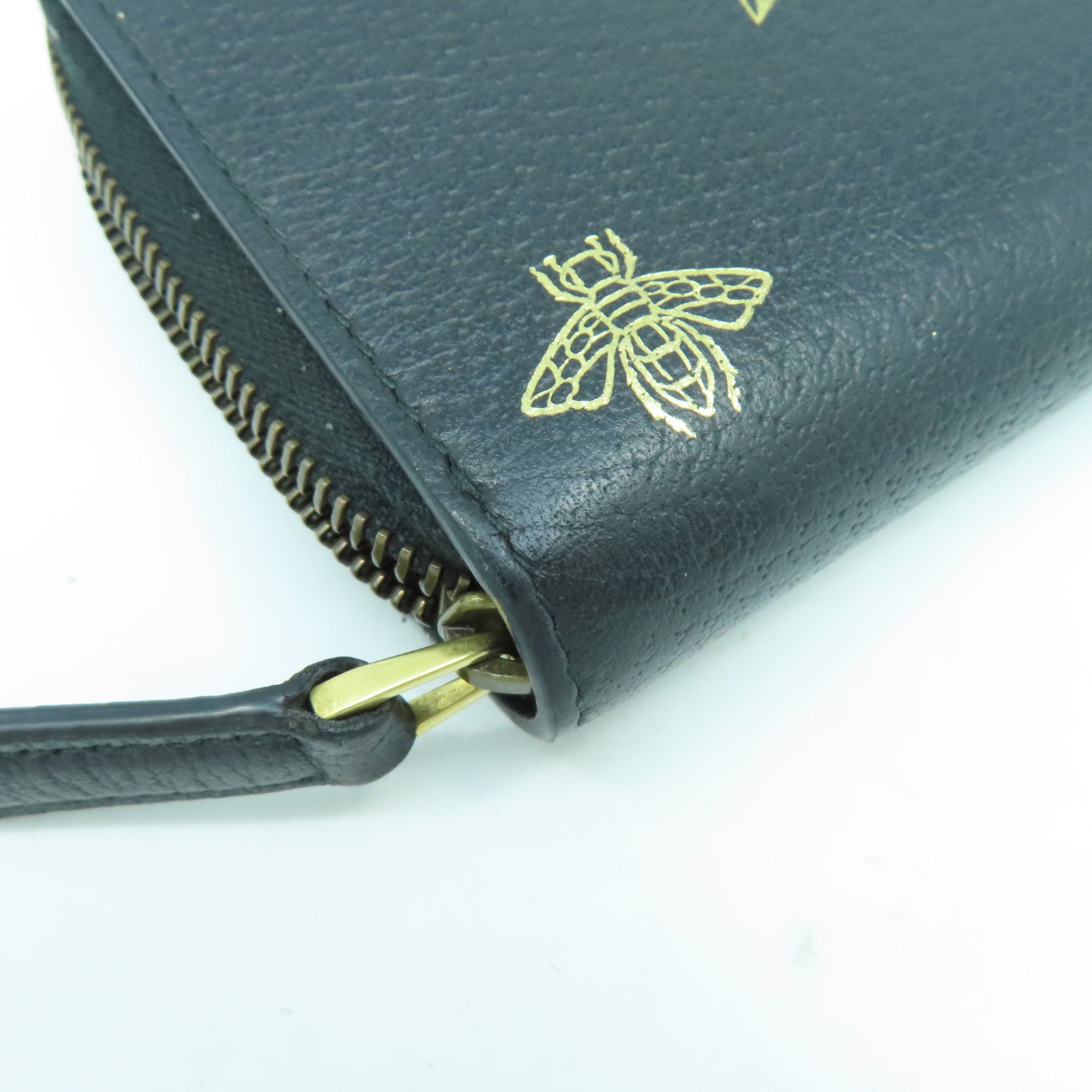 GUCCI 牛皮皮革Long Wallet金扣長錢包黑色