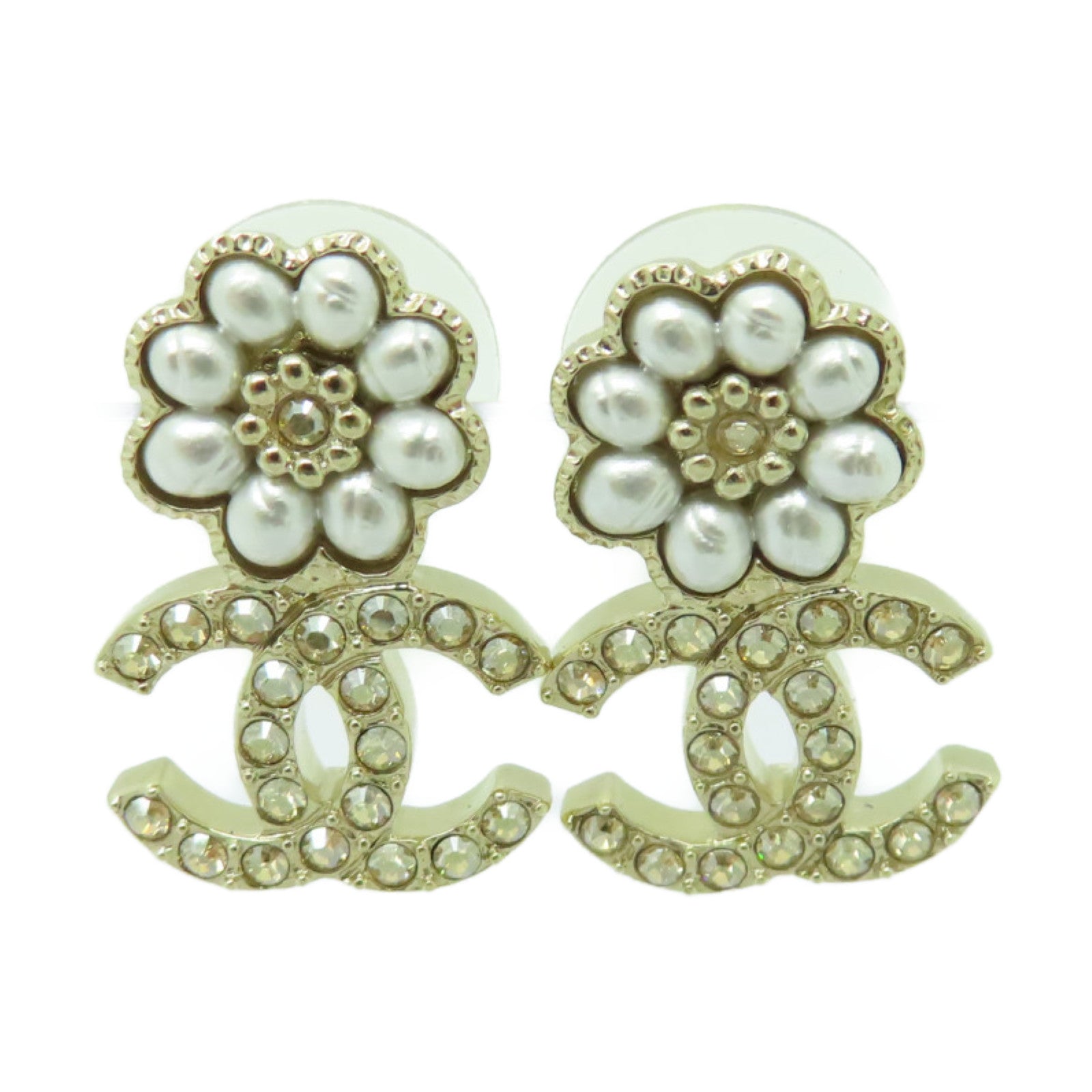 CHANEL PVC/金屬Earrings耳環白色/金色