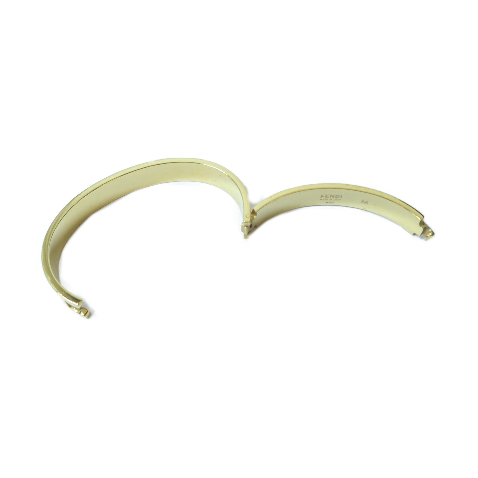 FENDI 金屬Bangle手鐲金色/白色Fendi#M/#16cm