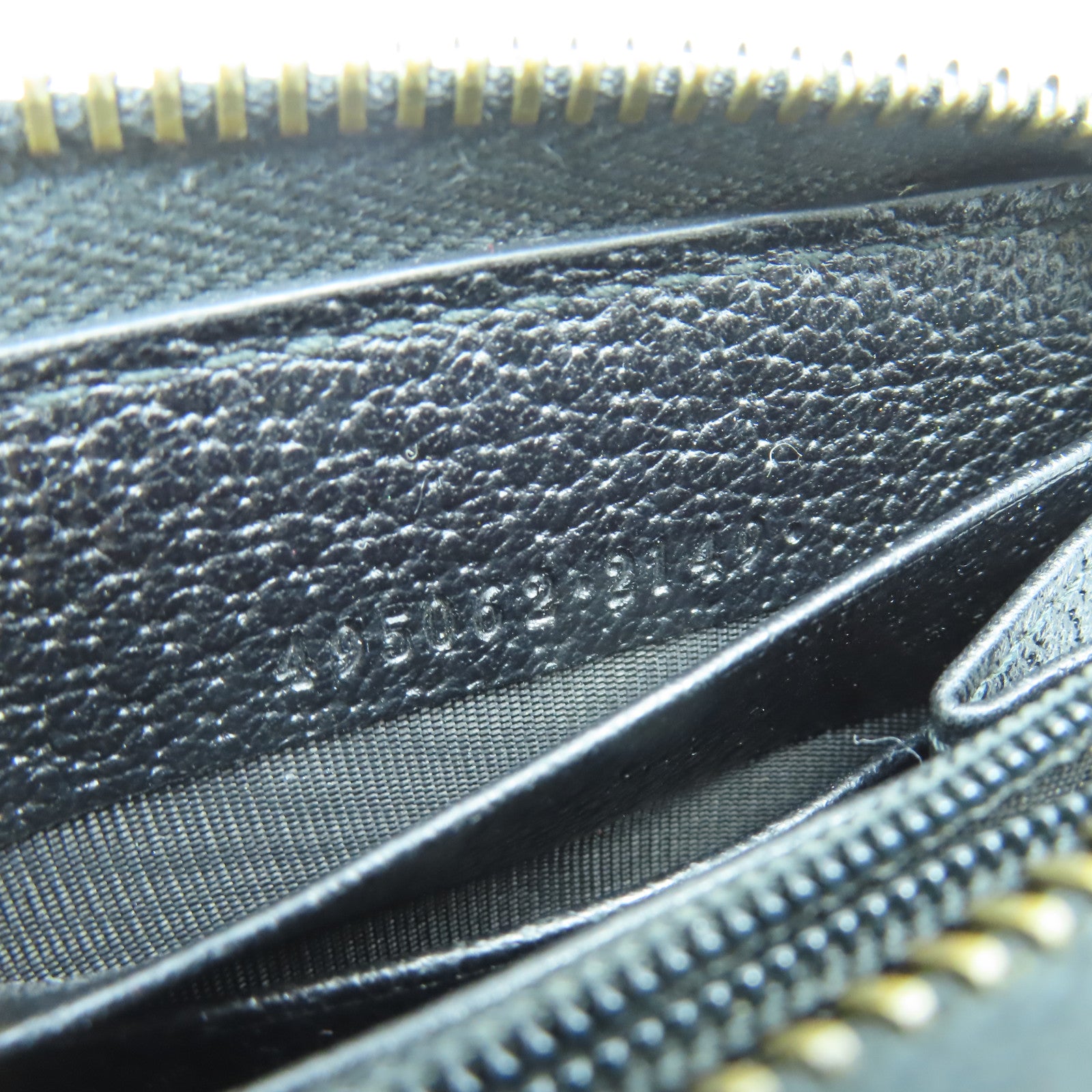 GUCCI 牛皮皮革Long Wallet金扣長錢包黑色