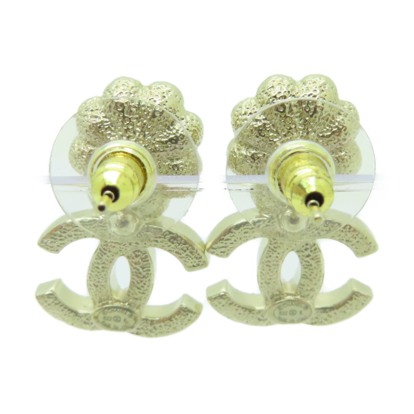 CHANEL PVC/金屬Earrings耳環白色/金色