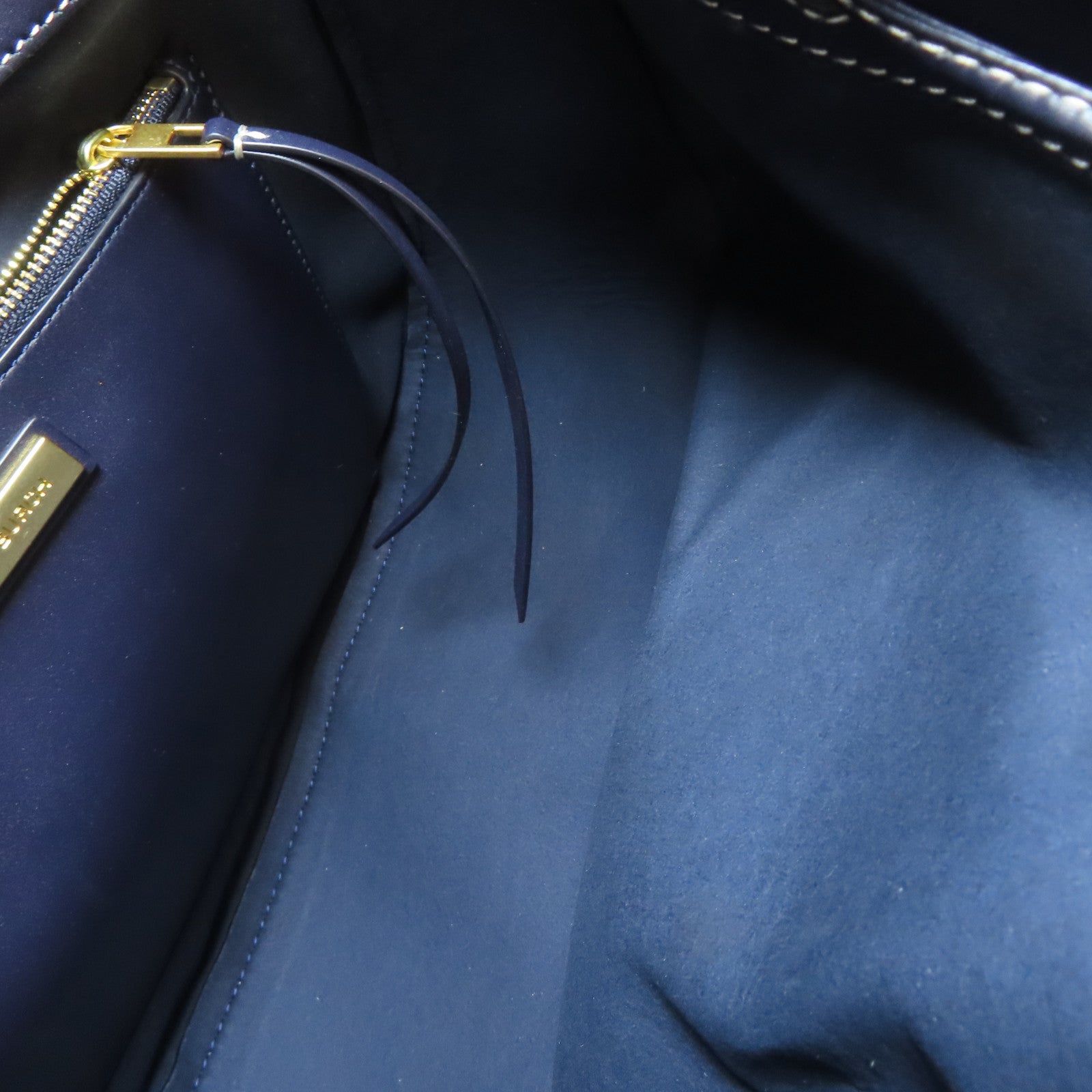 Tory Burch 帆布Shoulder Bag金扣手挽肩背兩用袋深藍色