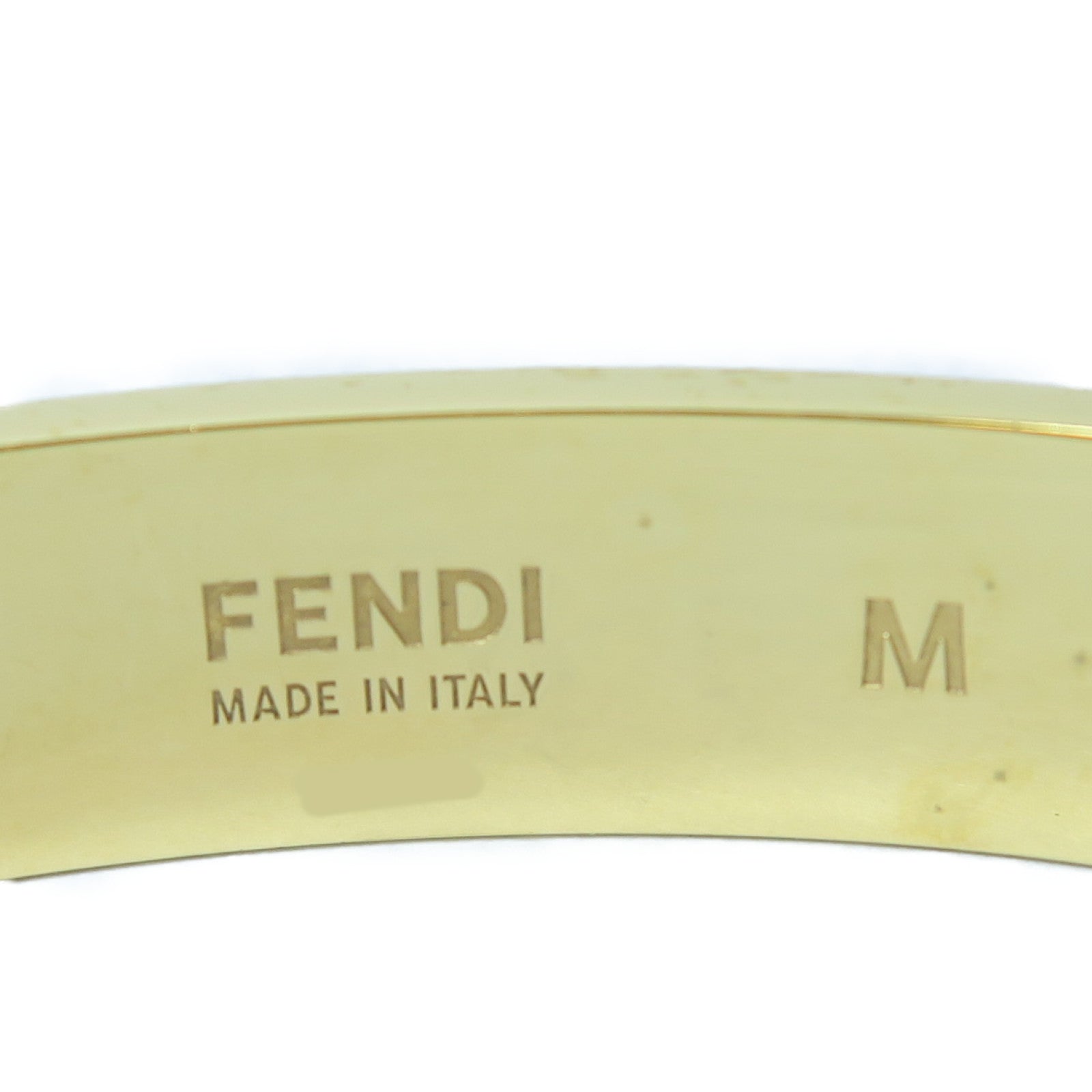 FENDI 金屬Bangle手鐲金色/白色Fendi#M/#16cm