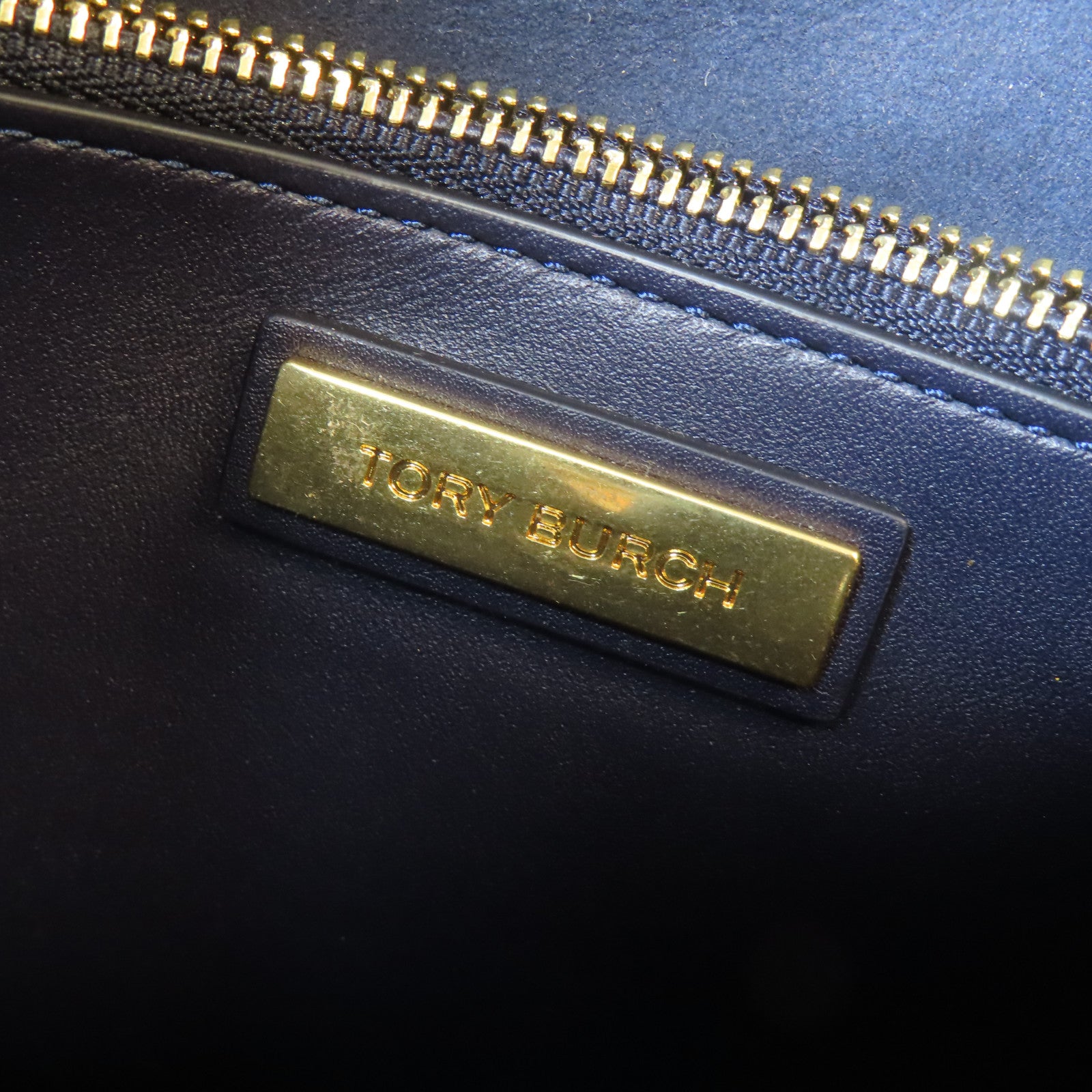 Tory Burch 帆布Shoulder Bag金扣手挽肩背兩用袋深藍色