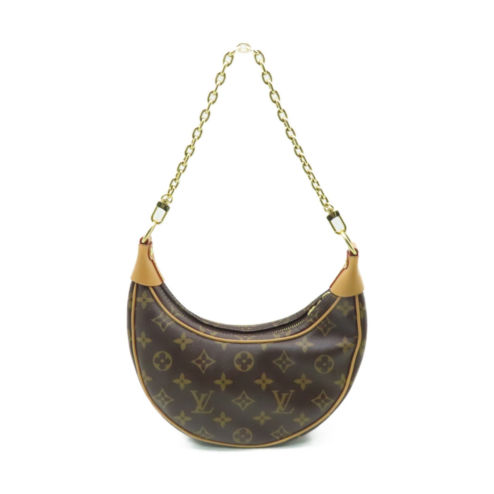 LOUIS VUITTON Monogram Loop金扣手挽肩背兩用袋棕色