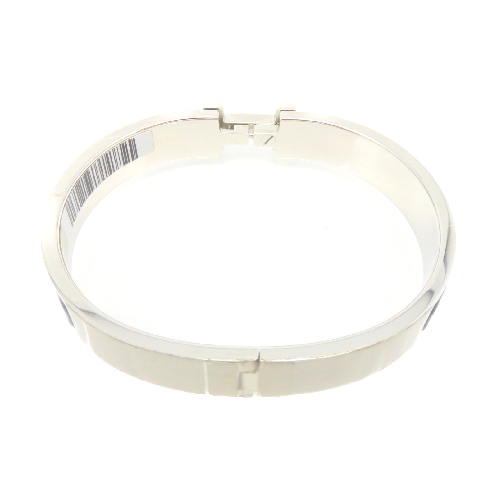 HERMES Metal/Ceramic Clic-H Bracelet Silver Buckle Bracelet Gray/Silver