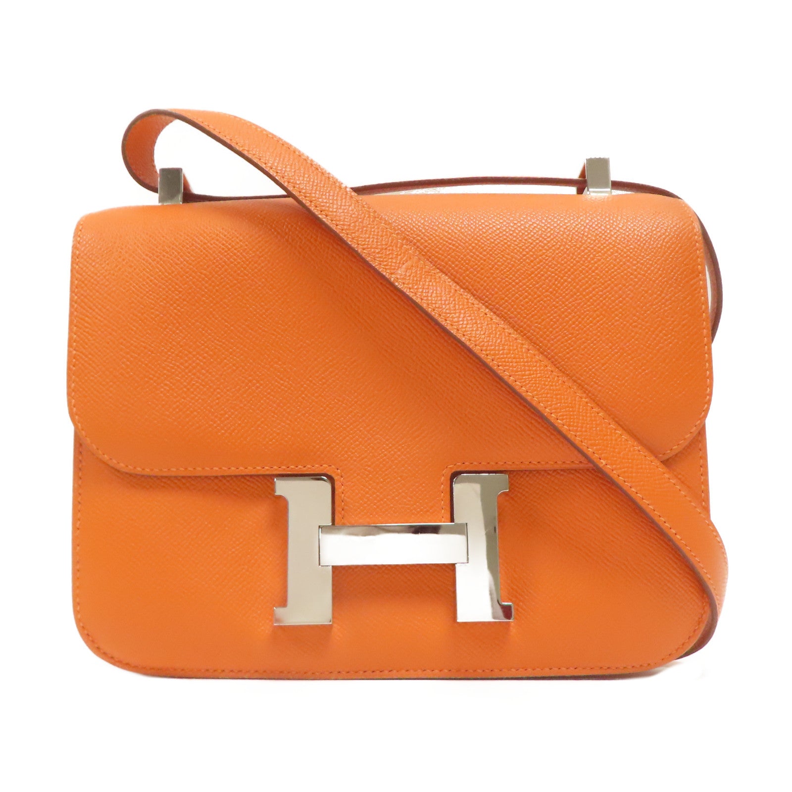 HERMES Veau Epsom皮革Constance 24銀扣肩背袋
