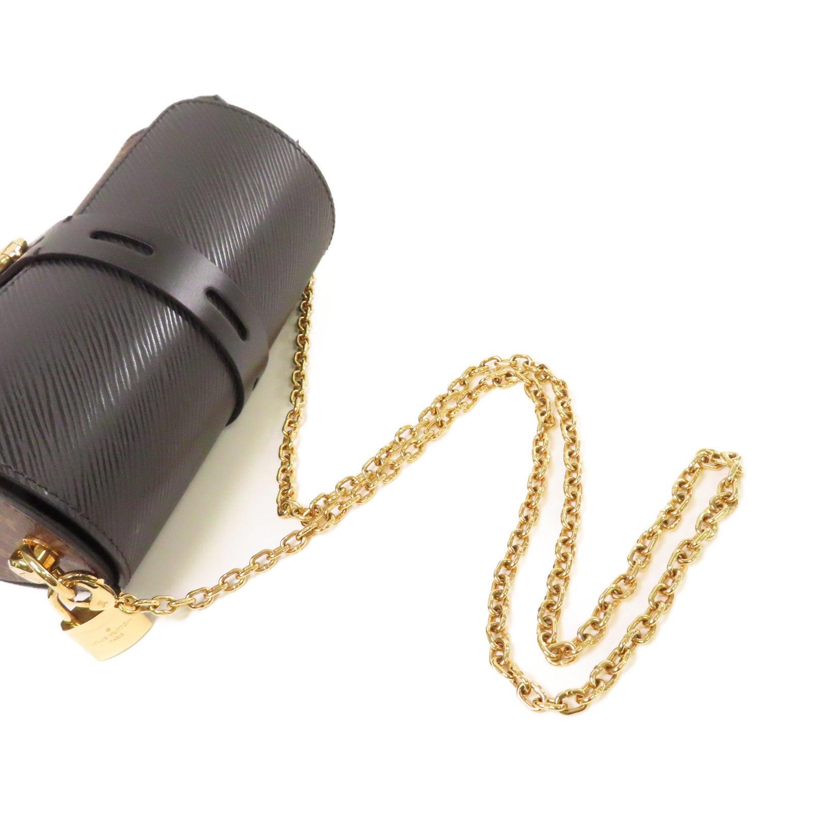 LOUIS VUITTON Monogram/Epi Glasses Case Shoulder Bag金扣鏈帶肩背袋啡色/啡色