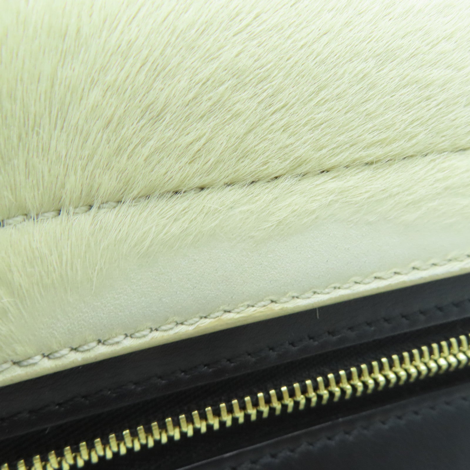 CELINE 【激减优惠】马毛Trapeze金扣手挽肩背两用袋米色黑色啡色