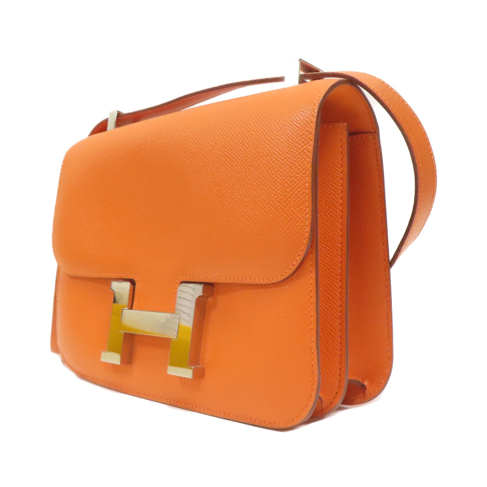 HERMES Veau Epsom皮革Constance 24銀扣肩背袋