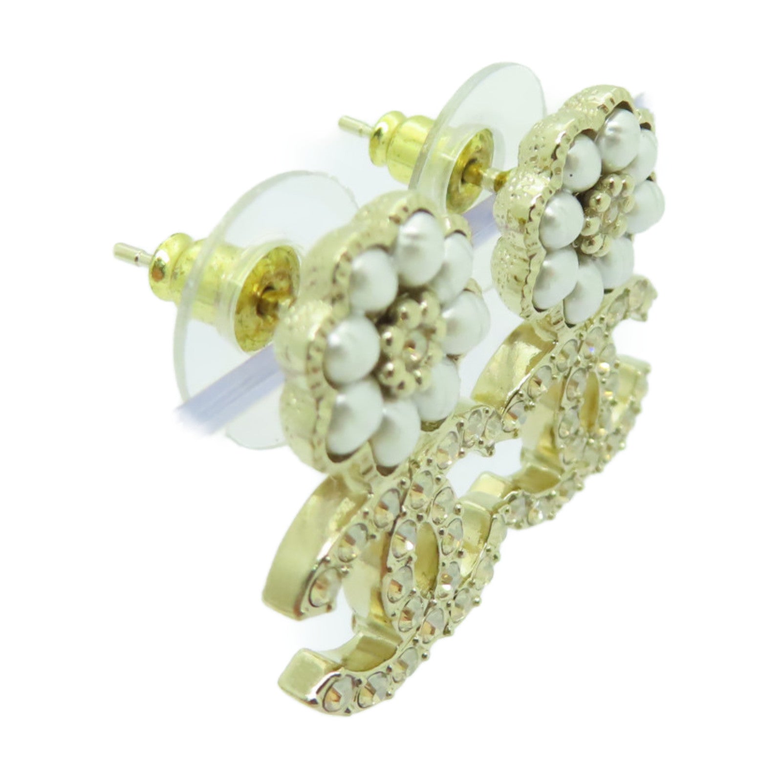 CHANEL PVC/金屬Earrings耳環白色/金色