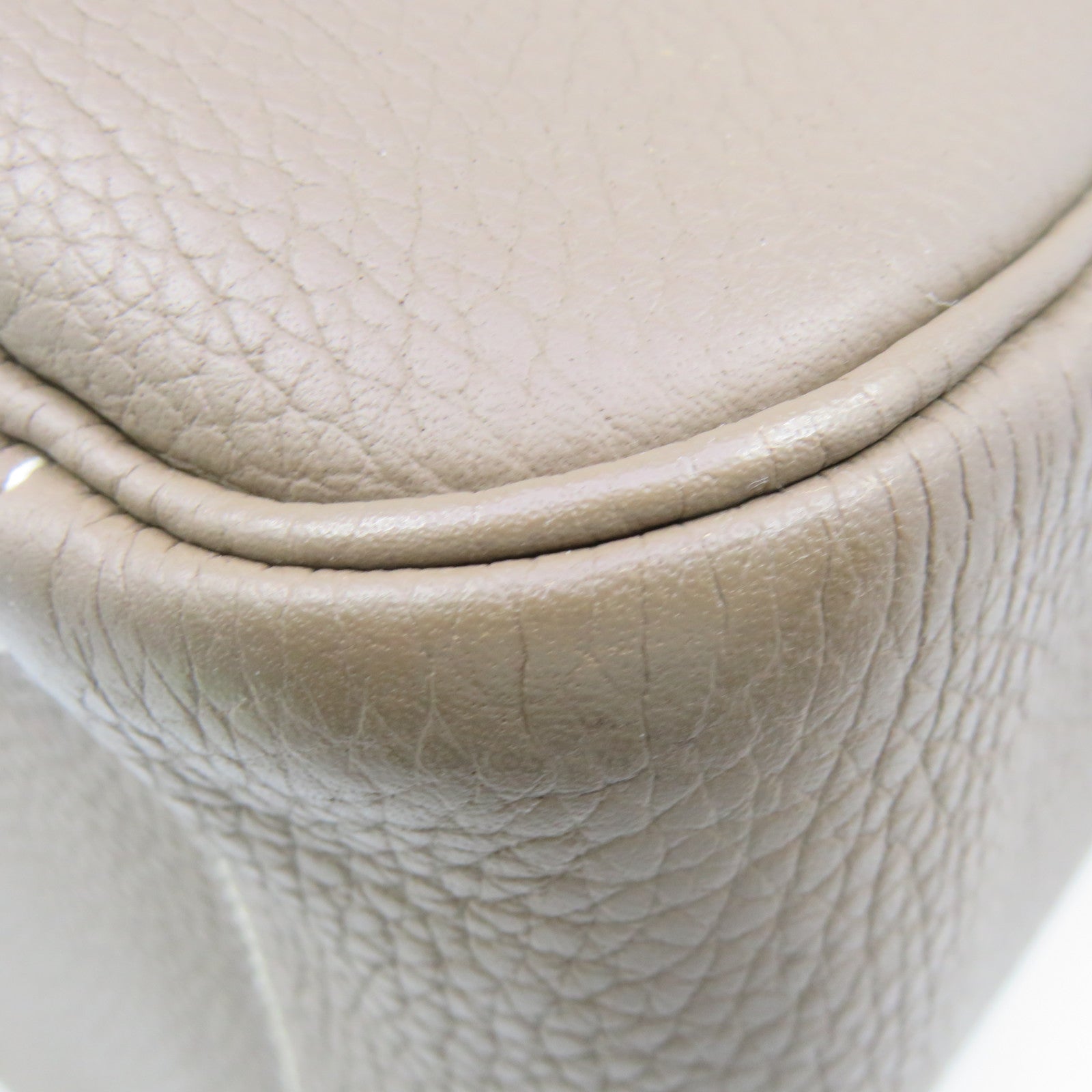 HERMES Clemence Leather Lindy 34 Shoulder Bag Silver Buckle Shoulder Bag Etoupe Brown