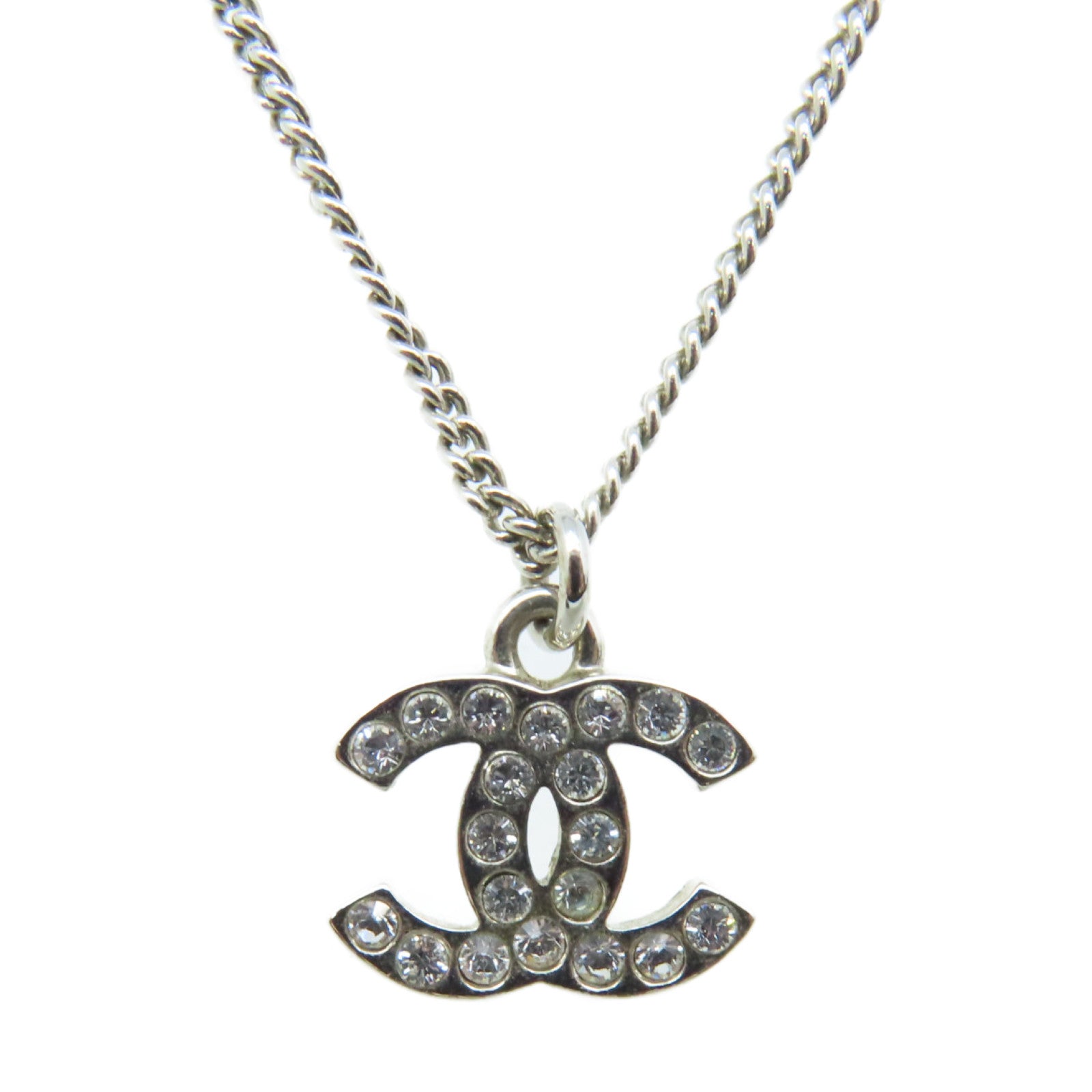 CHANEL 金屬CC Logo Necklace項鏈銀色