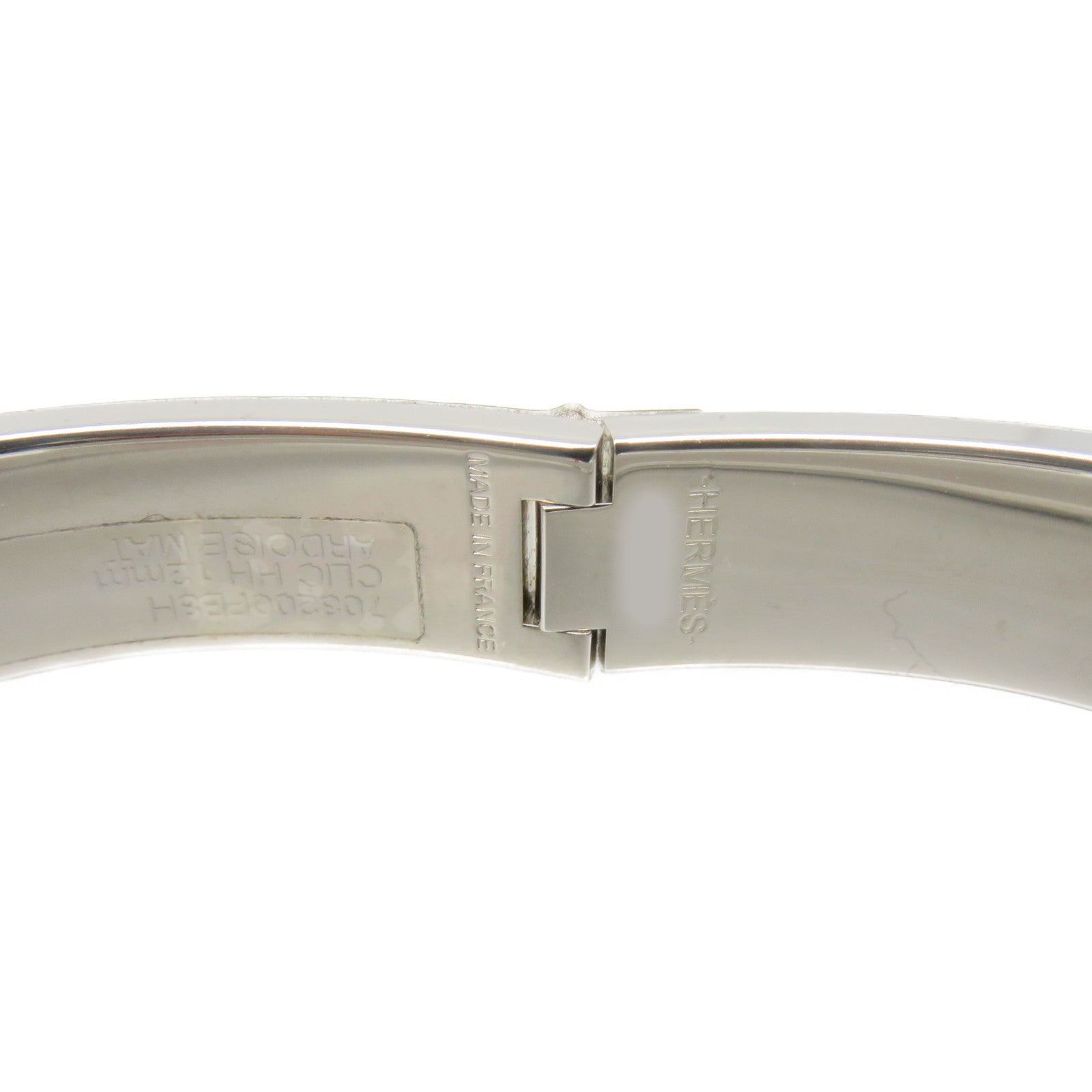 HERMES Metal/Ceramic Clic-H Bracelet Silver Buckle Bracelet Gray/Silver