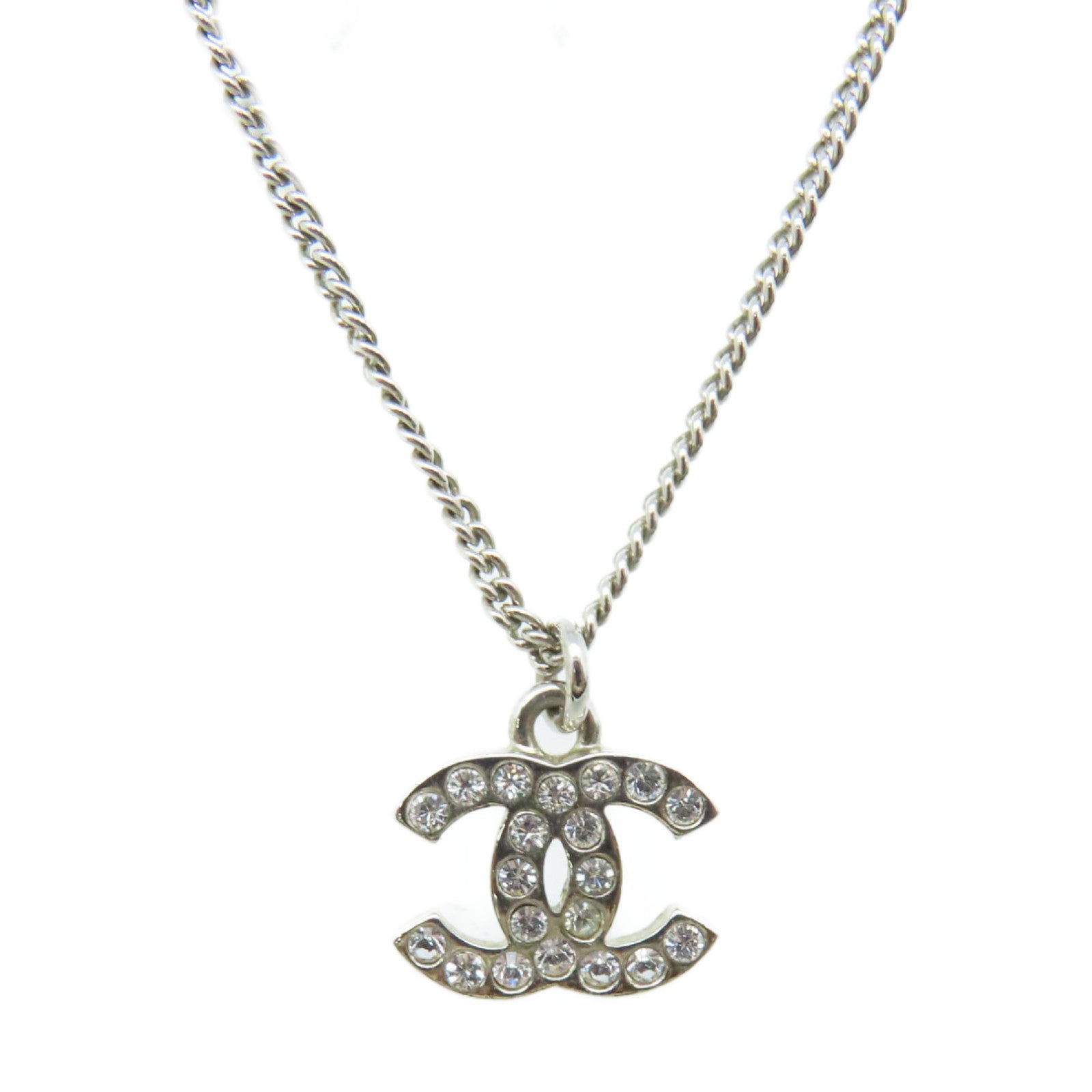 CHANEL 金屬CC Logo Necklace項鏈銀色