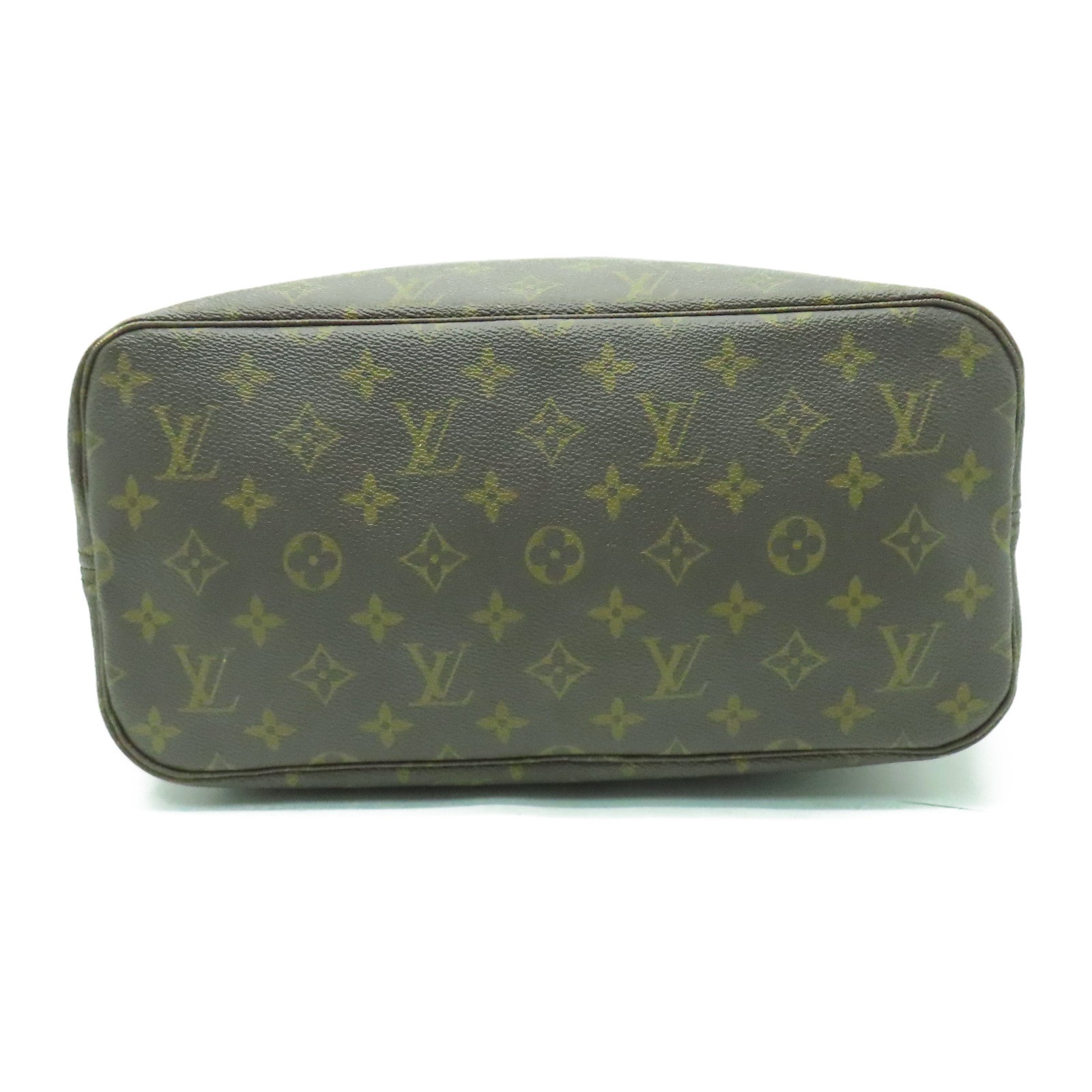 LOUIS VUITTON Monogram Neverfull MM金扣手挽袋啡色