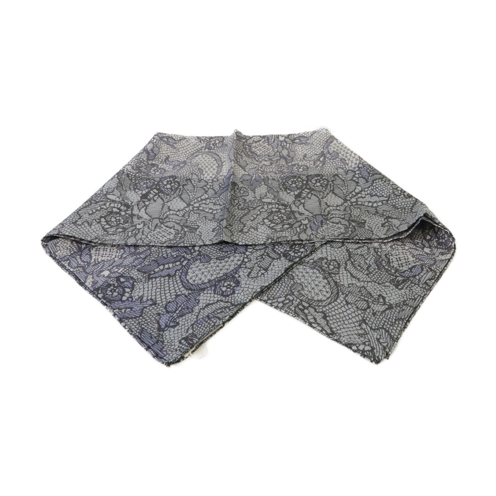 Valentino 絲質Scarf絲巾灰色/白色