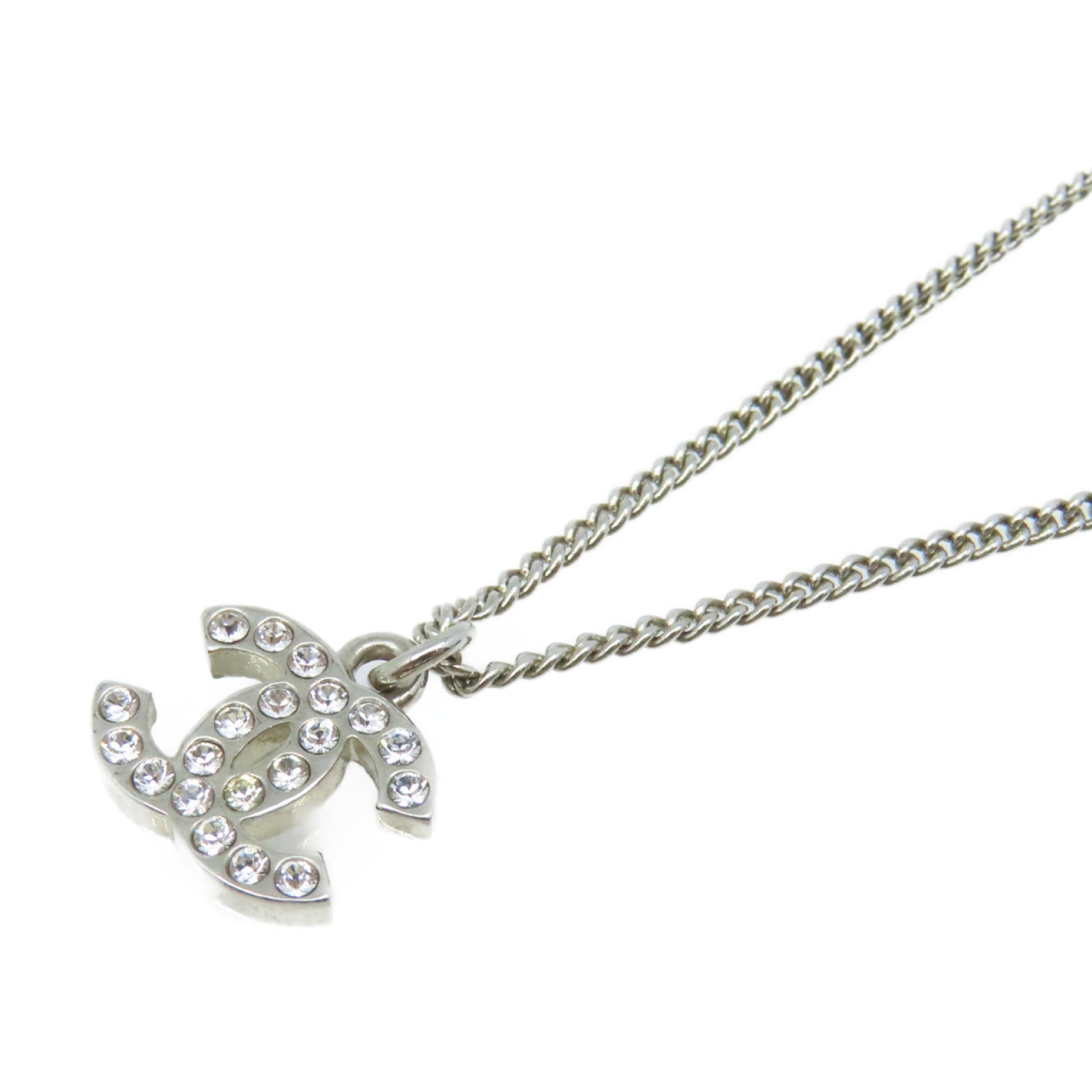 CHANEL 金屬CC Logo Necklace項鏈銀色