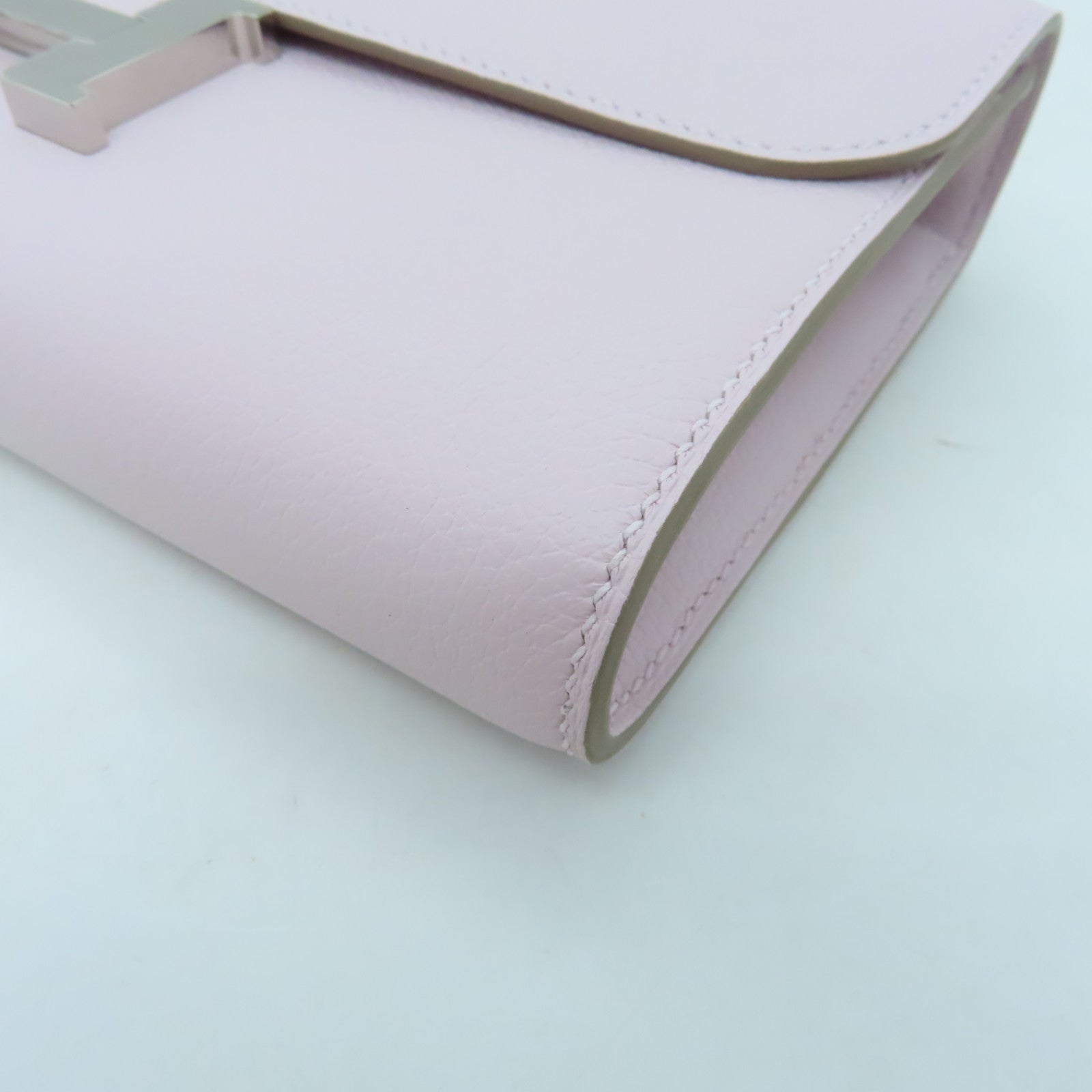 HERMES 【激減優惠】Chevre皮革Constance To Go銀扣肩背袋Mauve Pale紫色