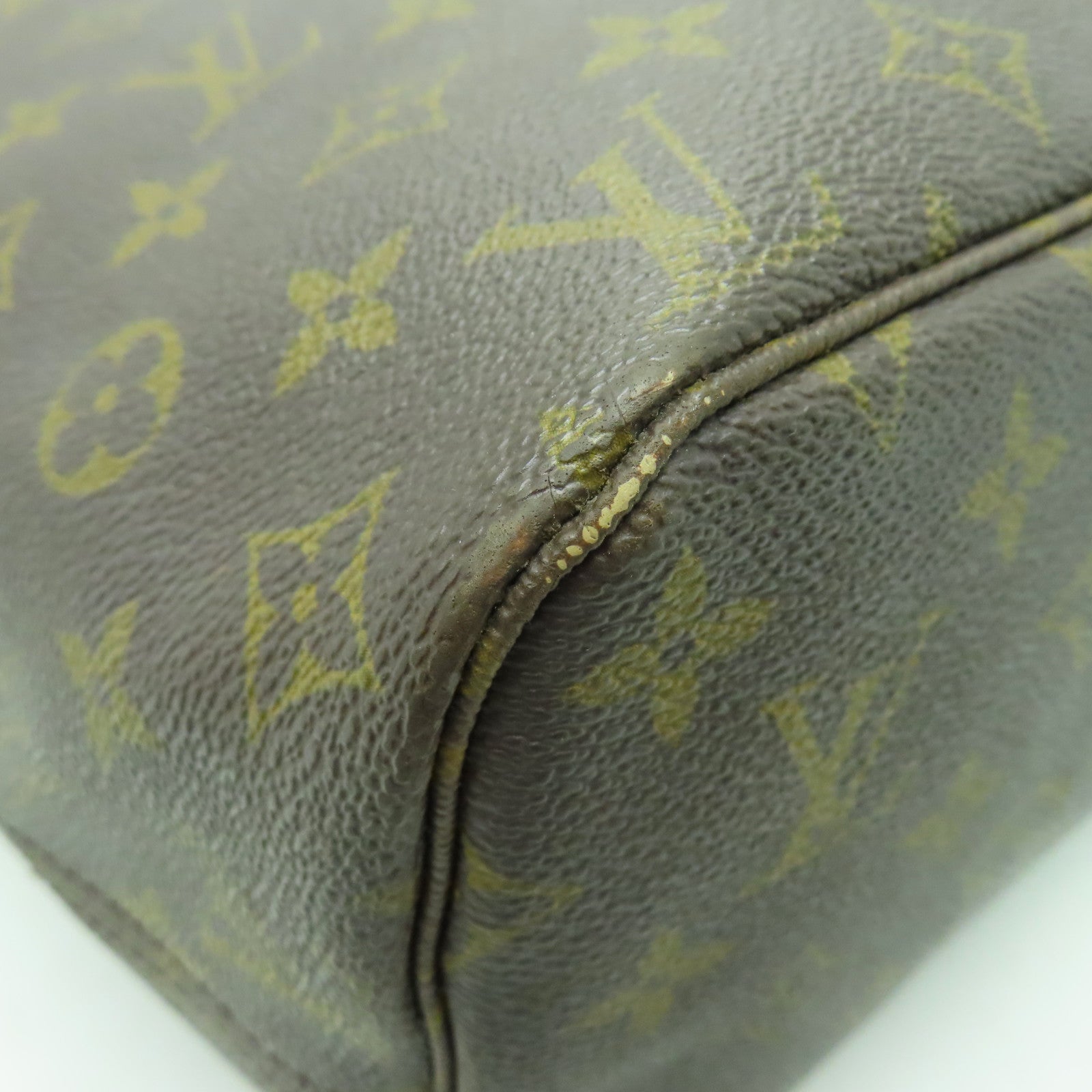 LOUIS VUITTON Monogram Neverfull MM金扣手挽袋啡色