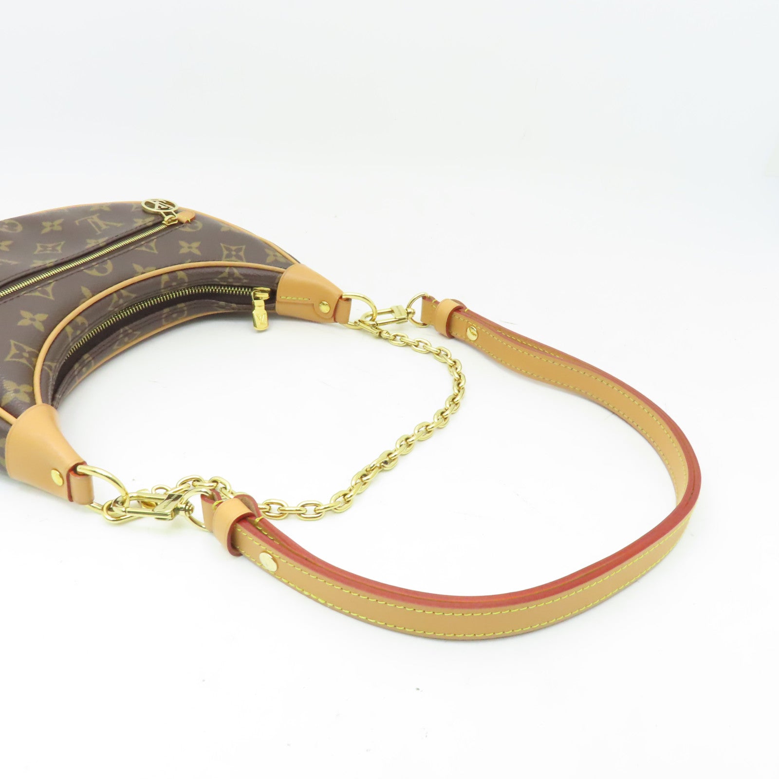 LOUIS VUITTON Monogram Loop金扣手挽肩背兩用袋棕色
