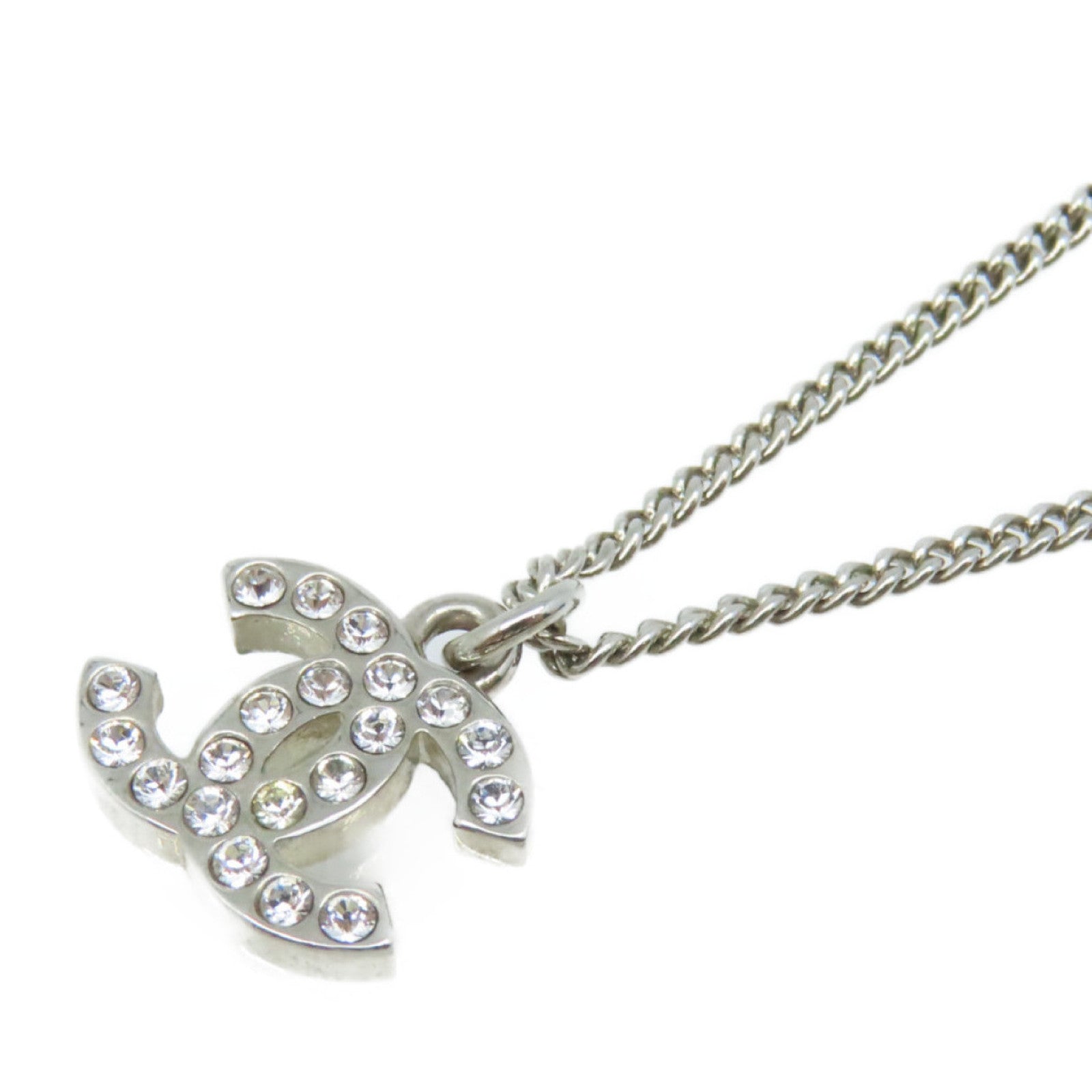 CHANEL 金屬CC Logo Necklace項鏈銀色