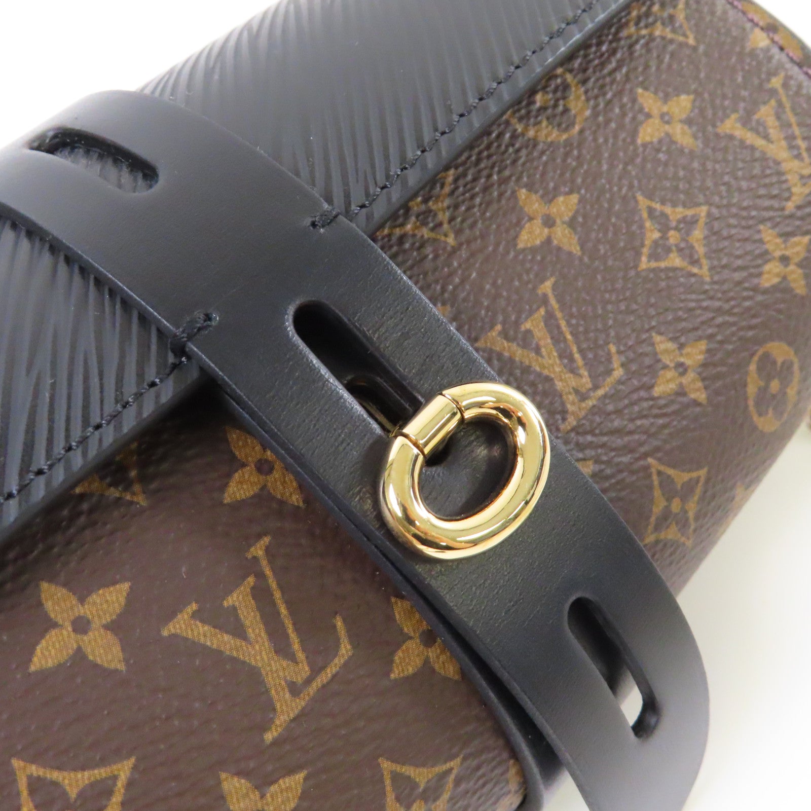 LOUIS VUITTON Monogram/Epi Glasses Case Shoulder Bag金扣鏈帶肩背袋啡色/啡色