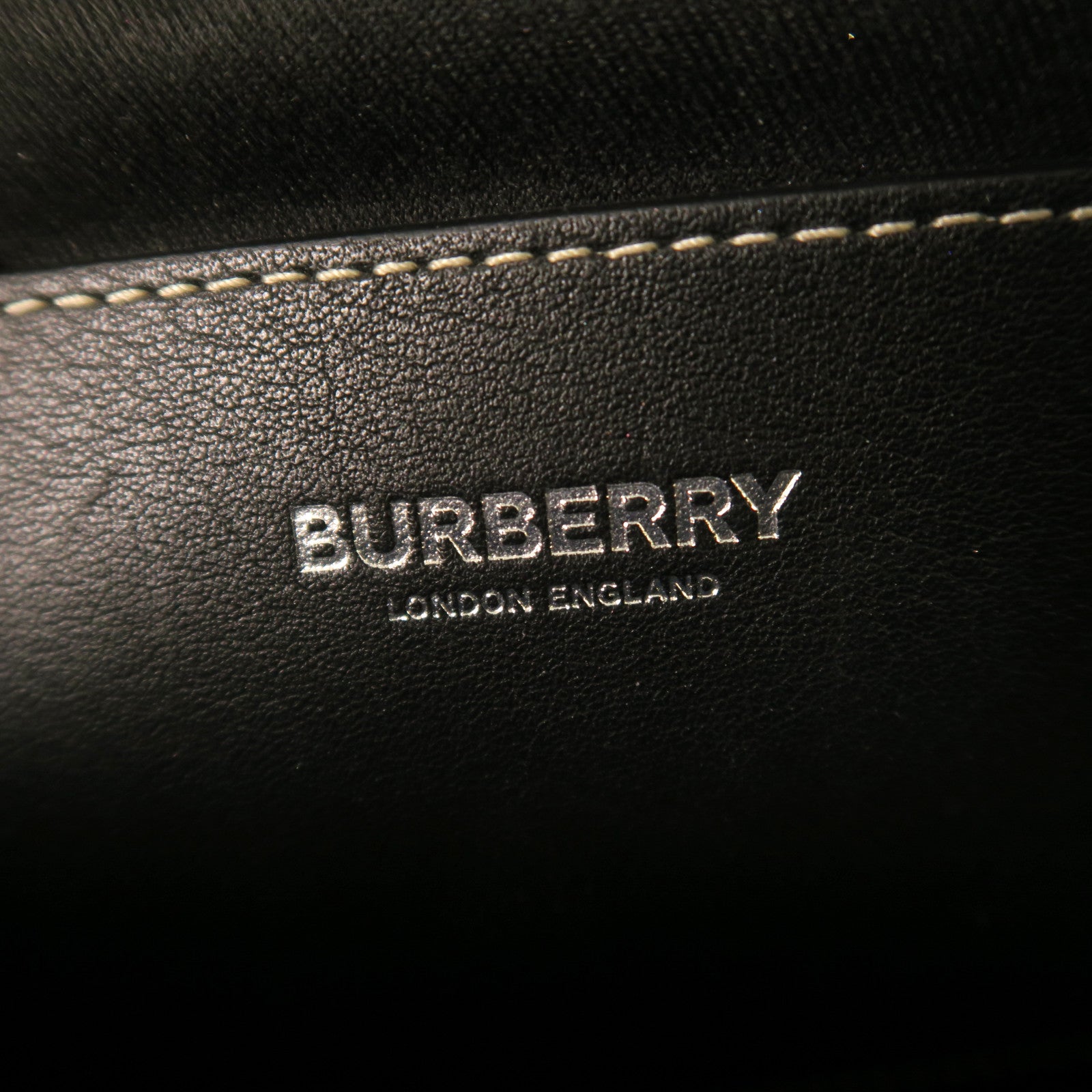 BURBERRY 塗層帆布Shoulder Bag銀扣肩背袋啡色/黑色