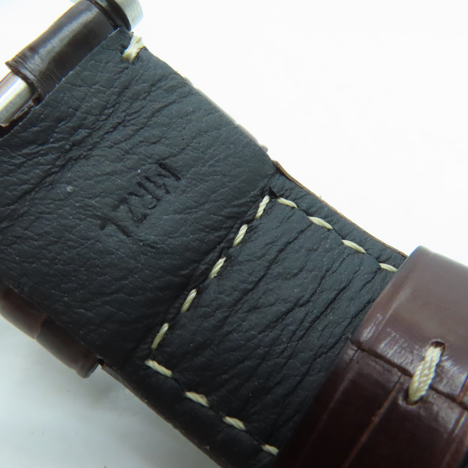 PANERAI Luminor鳄鱼皮革带/不锈钢手表自动机芯啡色