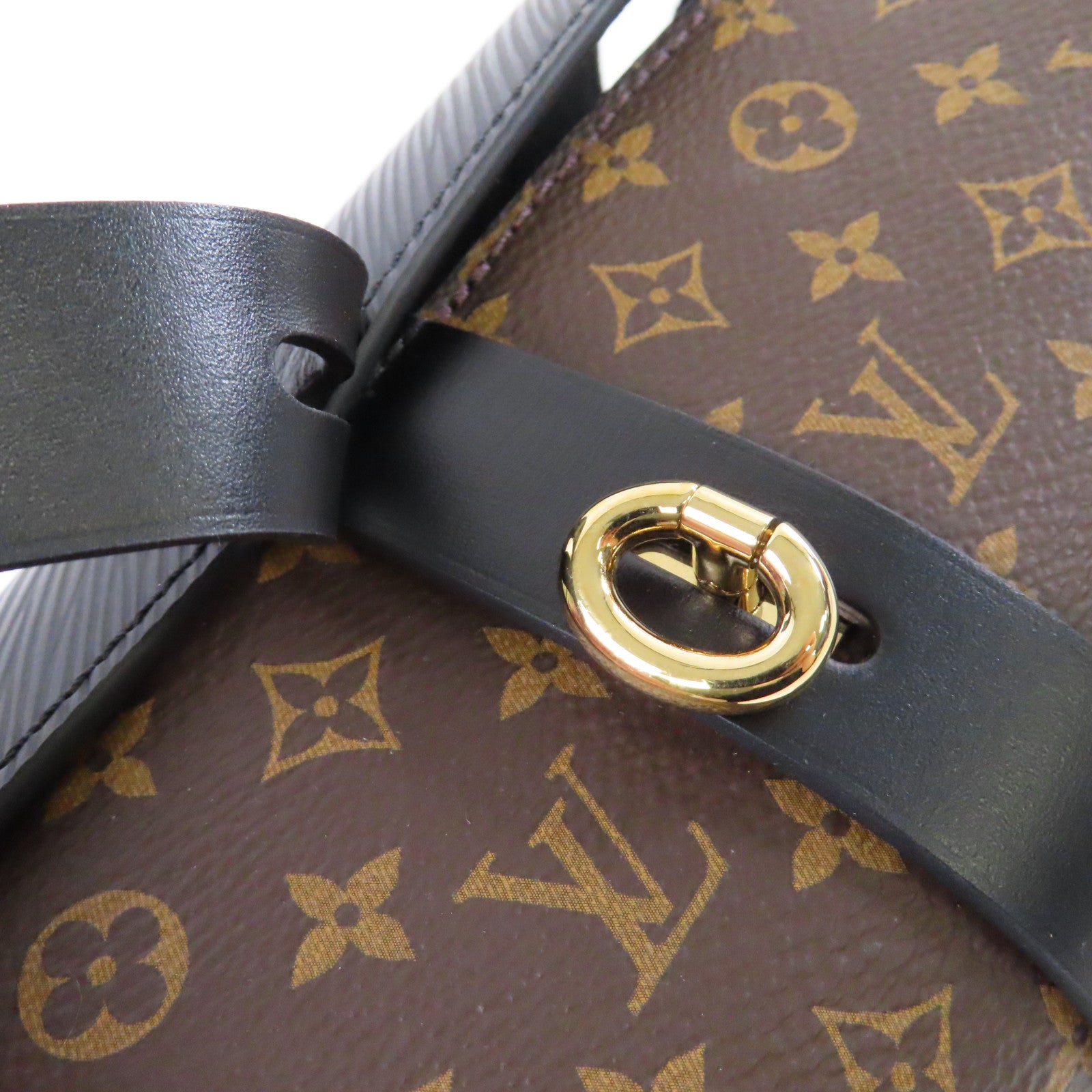 LOUIS VUITTON Monogram/Epi Glasses Case Shoulder Bag金扣鏈帶肩背袋啡色/啡色